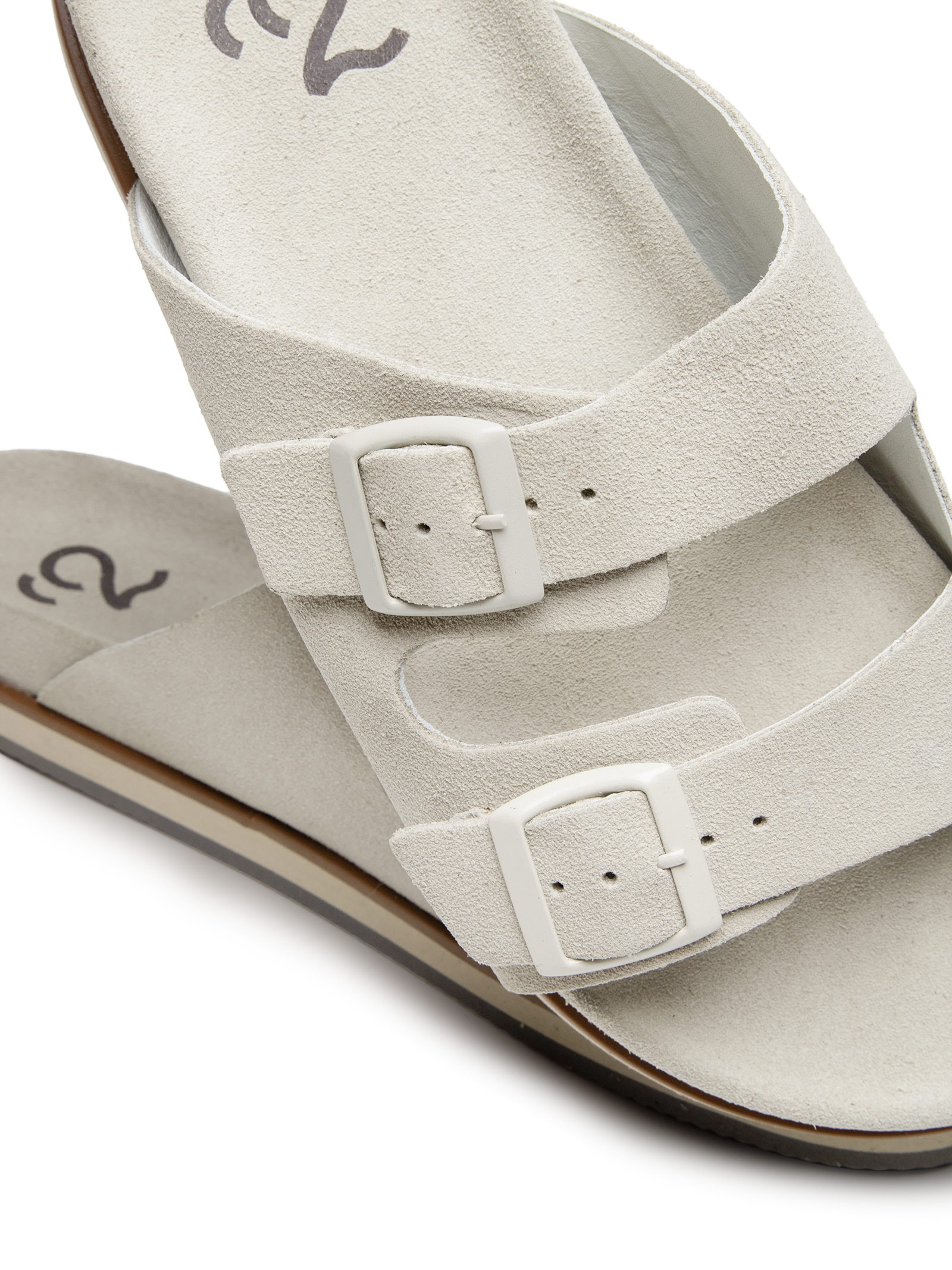 Sandália Masculina Com Fivelas Em Camurça Branco '2 Essential