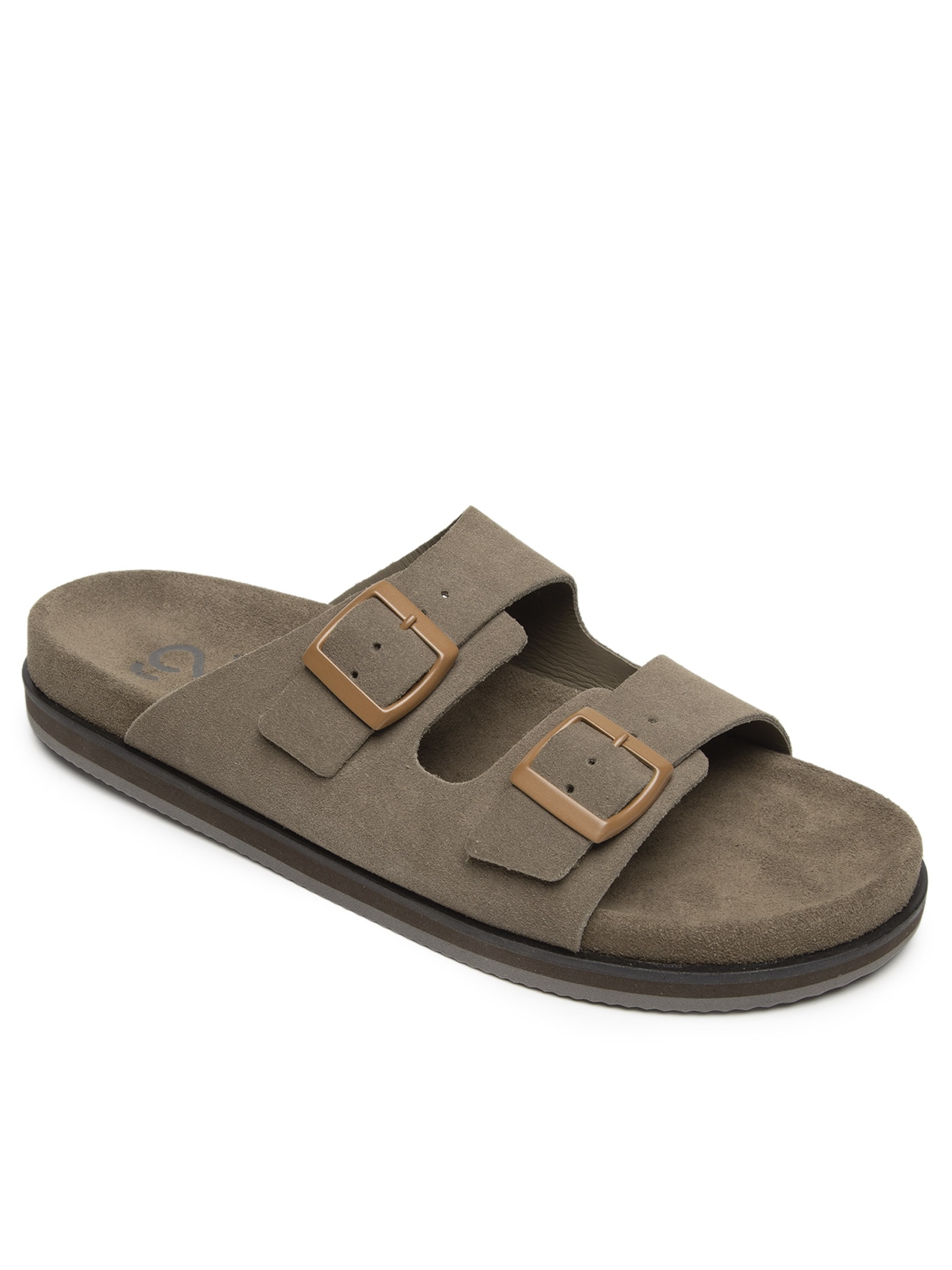 Sandália Masculina Com Fivelas Em Camurça Marrom '2 Essential