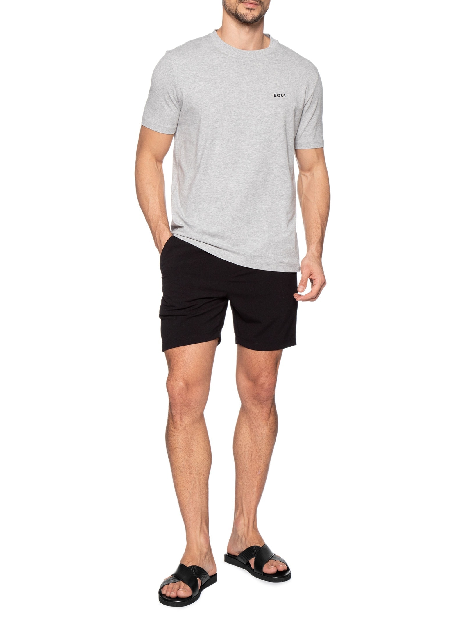 Sandália Masculina Darrel Slid Crpuw Preto Boss