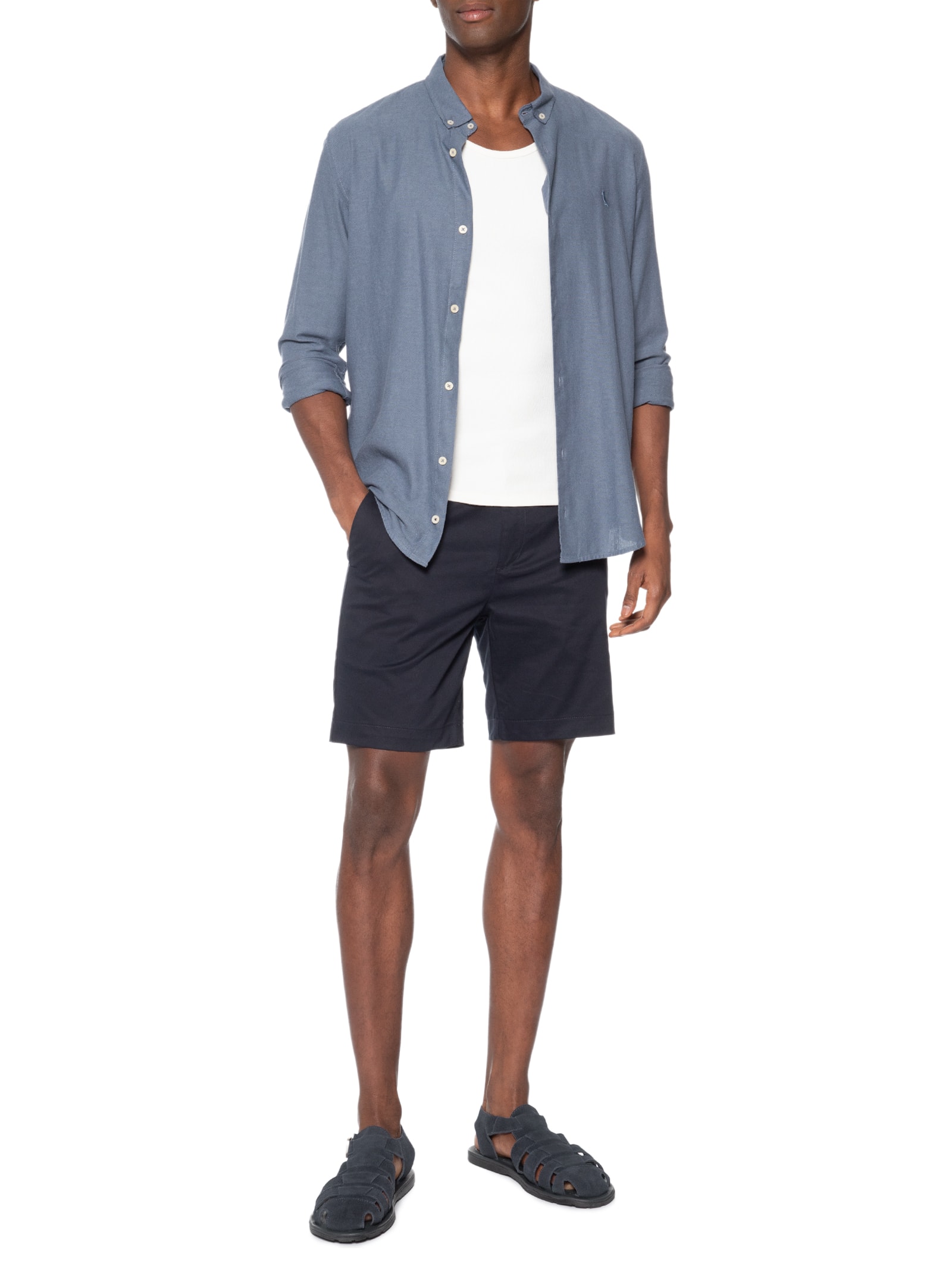 Sandália Masculina Fishrman Em Camurça Azul '2 Essential