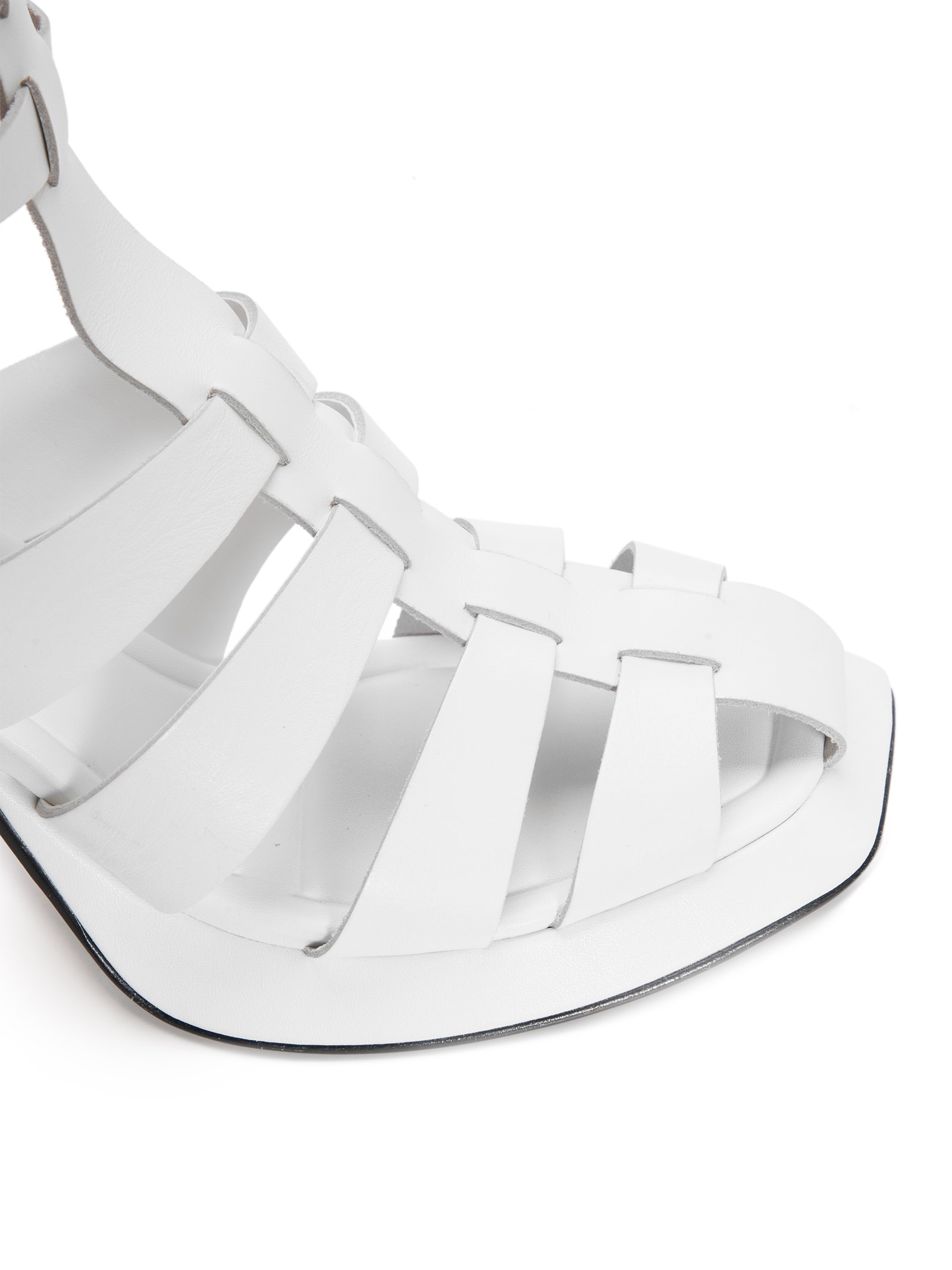 Sandália Plataforma Couro Nobre  Branco Santa Lolla