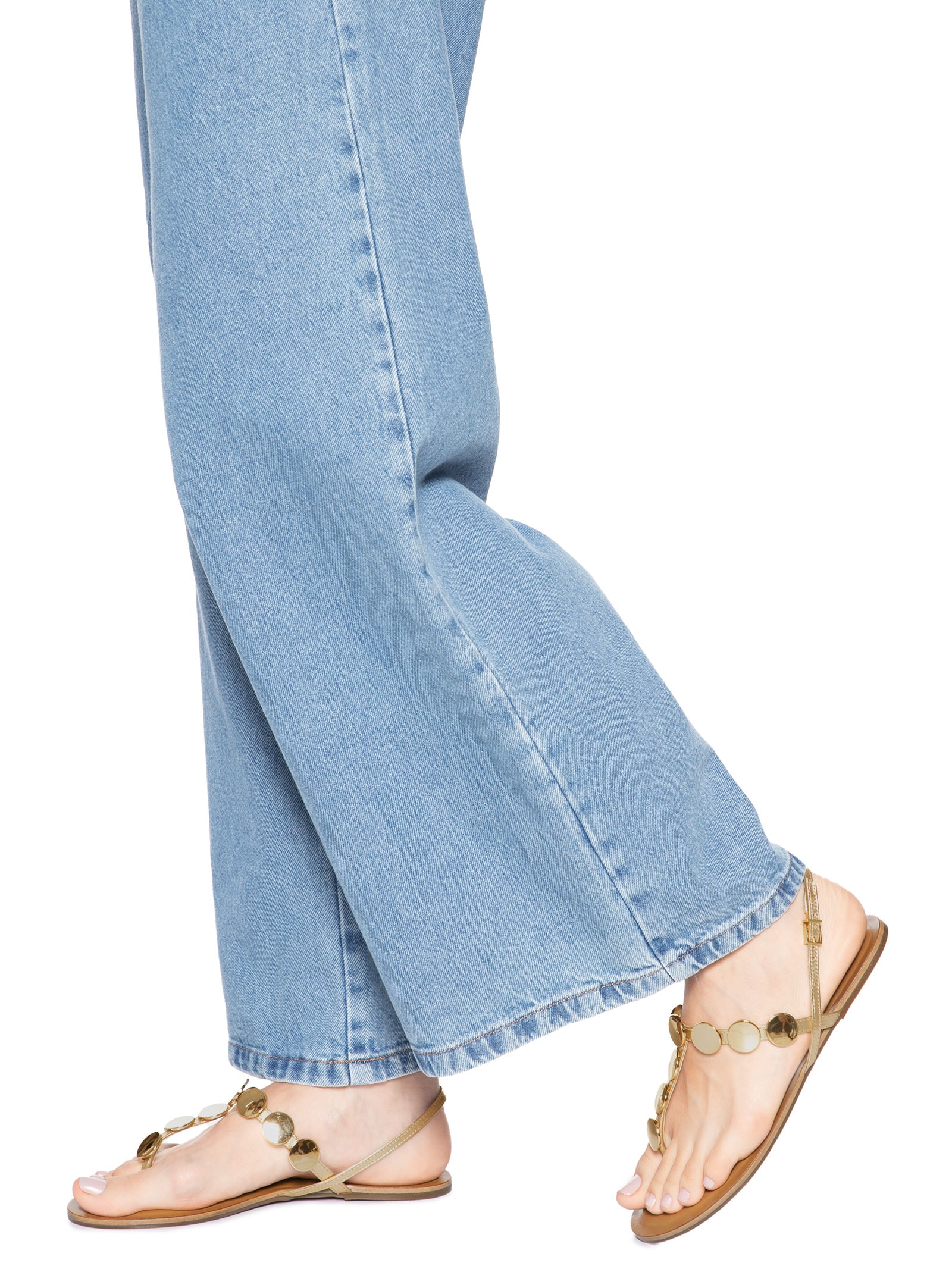 Sandália Rasteira Acacia Couro Boho Dourado Schutz