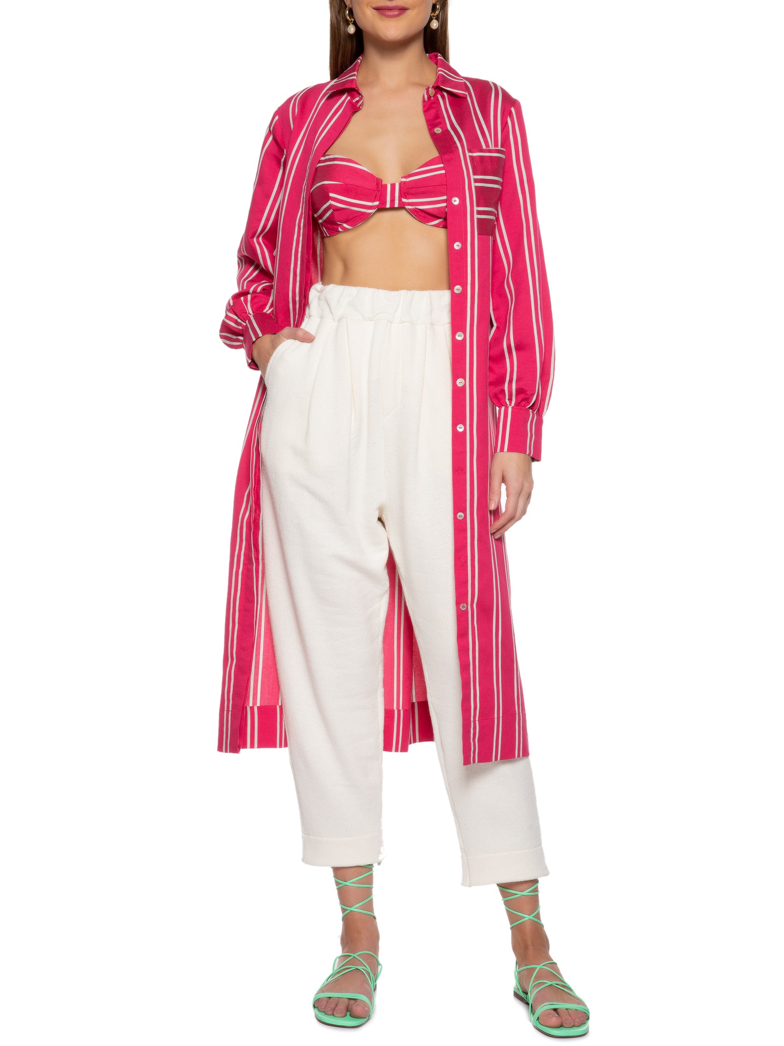 Sandália Rasteira Amarração Couro Verde Schutz