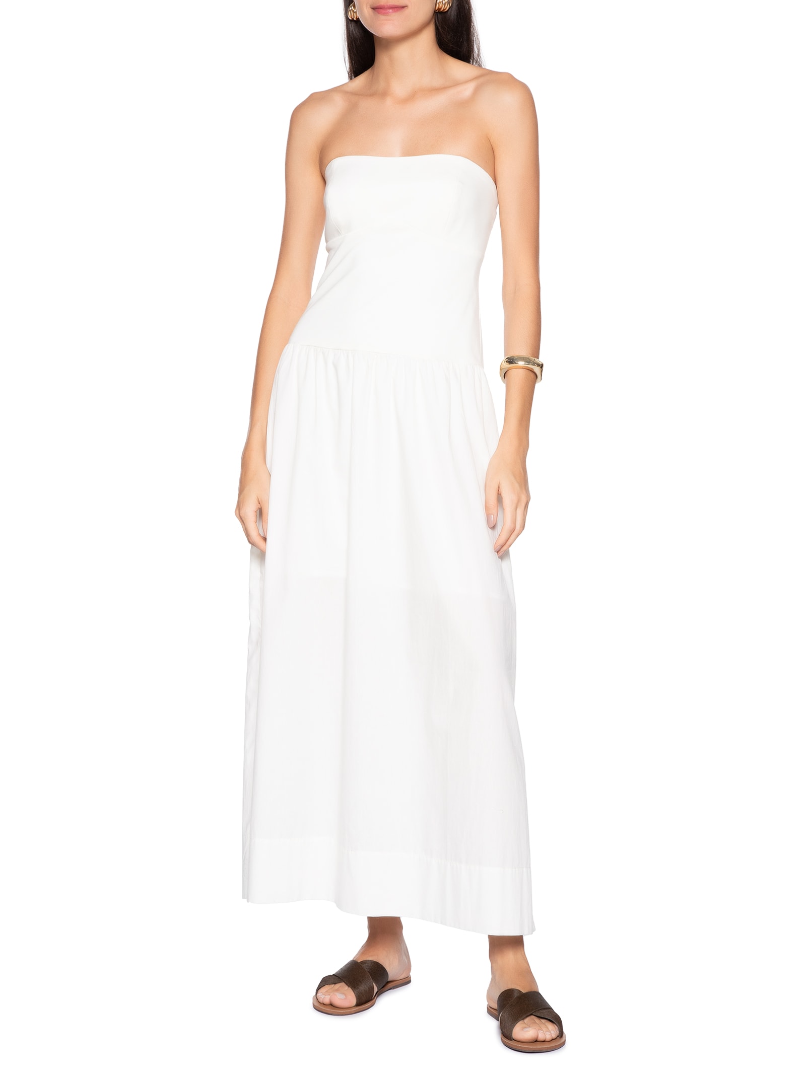 Sandália Rasteira Feminina Cruzadas Couro Marrom Anacapri