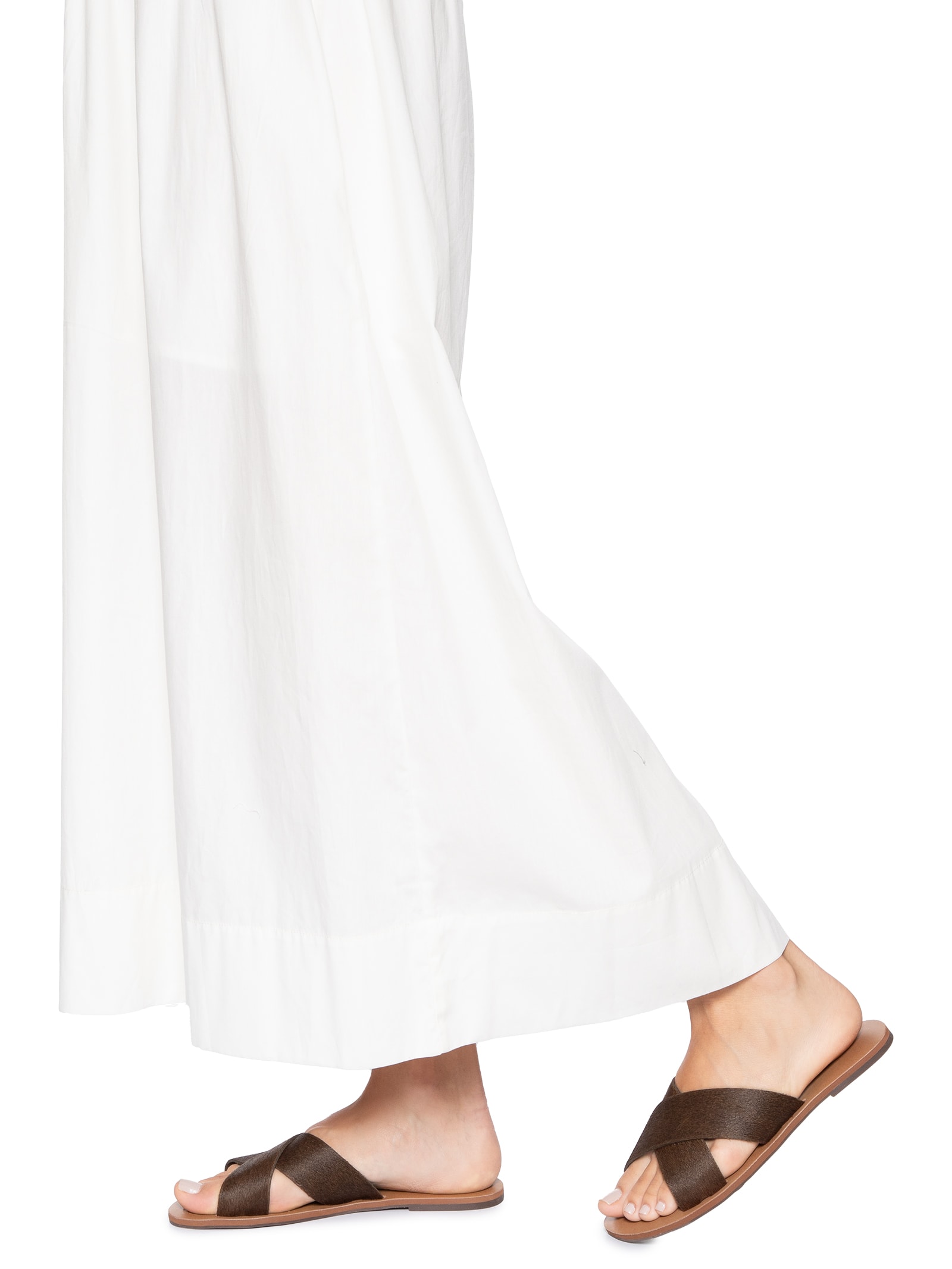 Sandália Rasteira Feminina Cruzadas Couro Marrom Anacapri