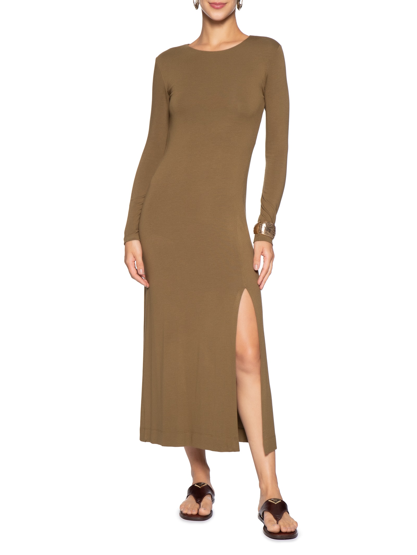 Sandália Rasteira Feminina Flat Shield – Marrom Schutz