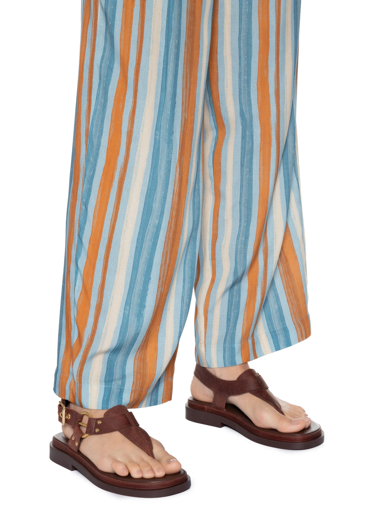 Sandália Rasteira Feminina Rocky Couro Café Marrom Luiza Barcelos