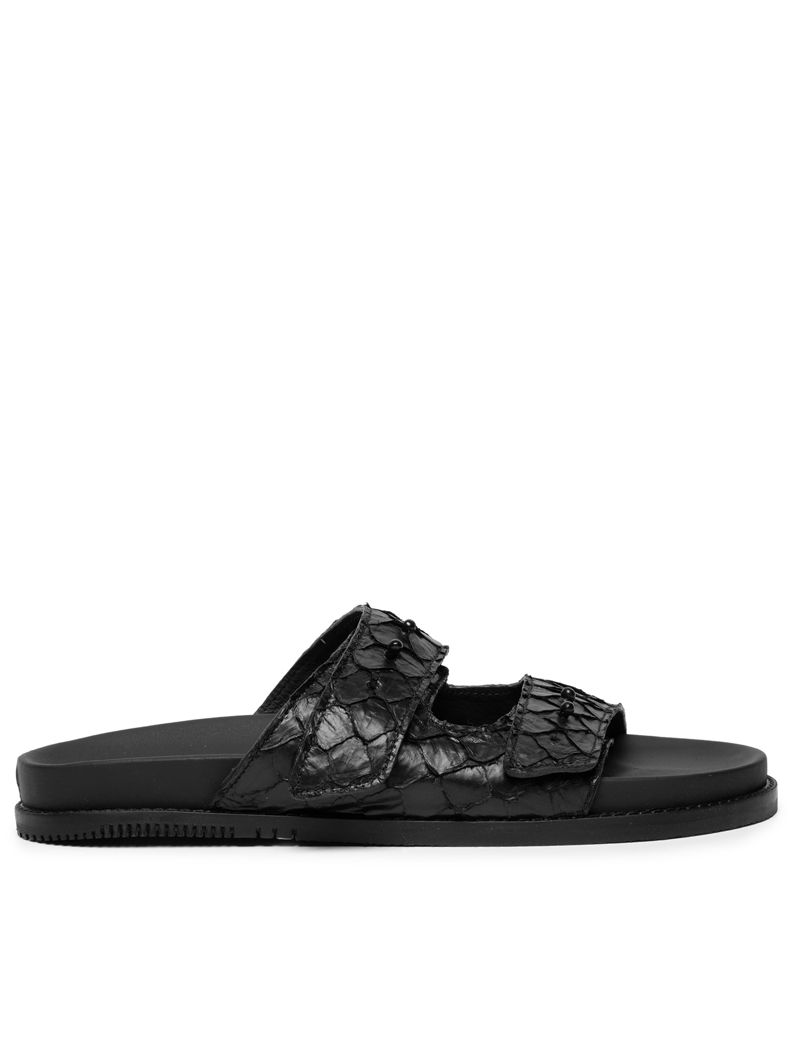 Sandália Slide Tiras Pirarucu Feminina Preto Osklen