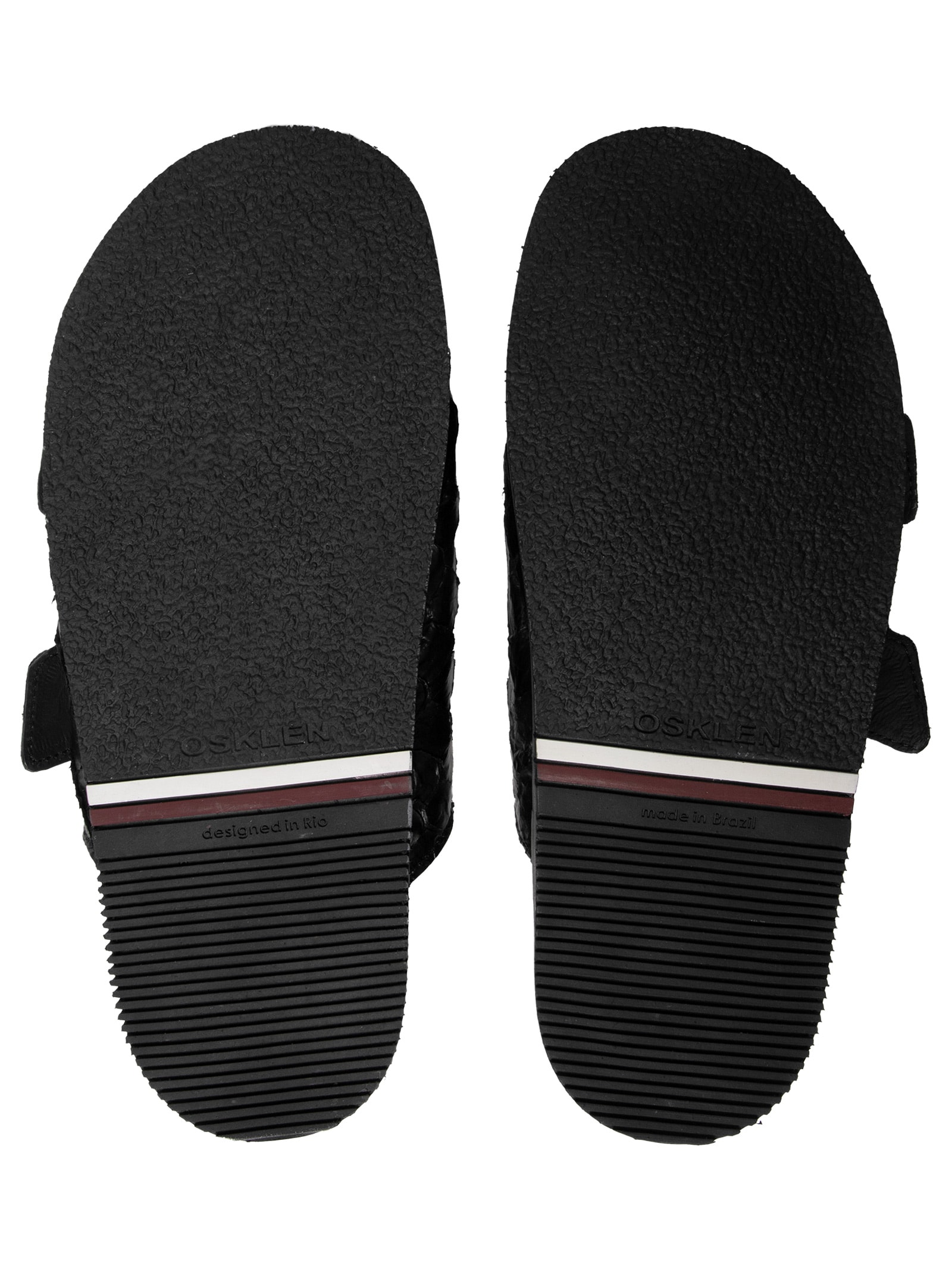 Sandália Slide Tiras Pirarucu Feminina Preto Osklen