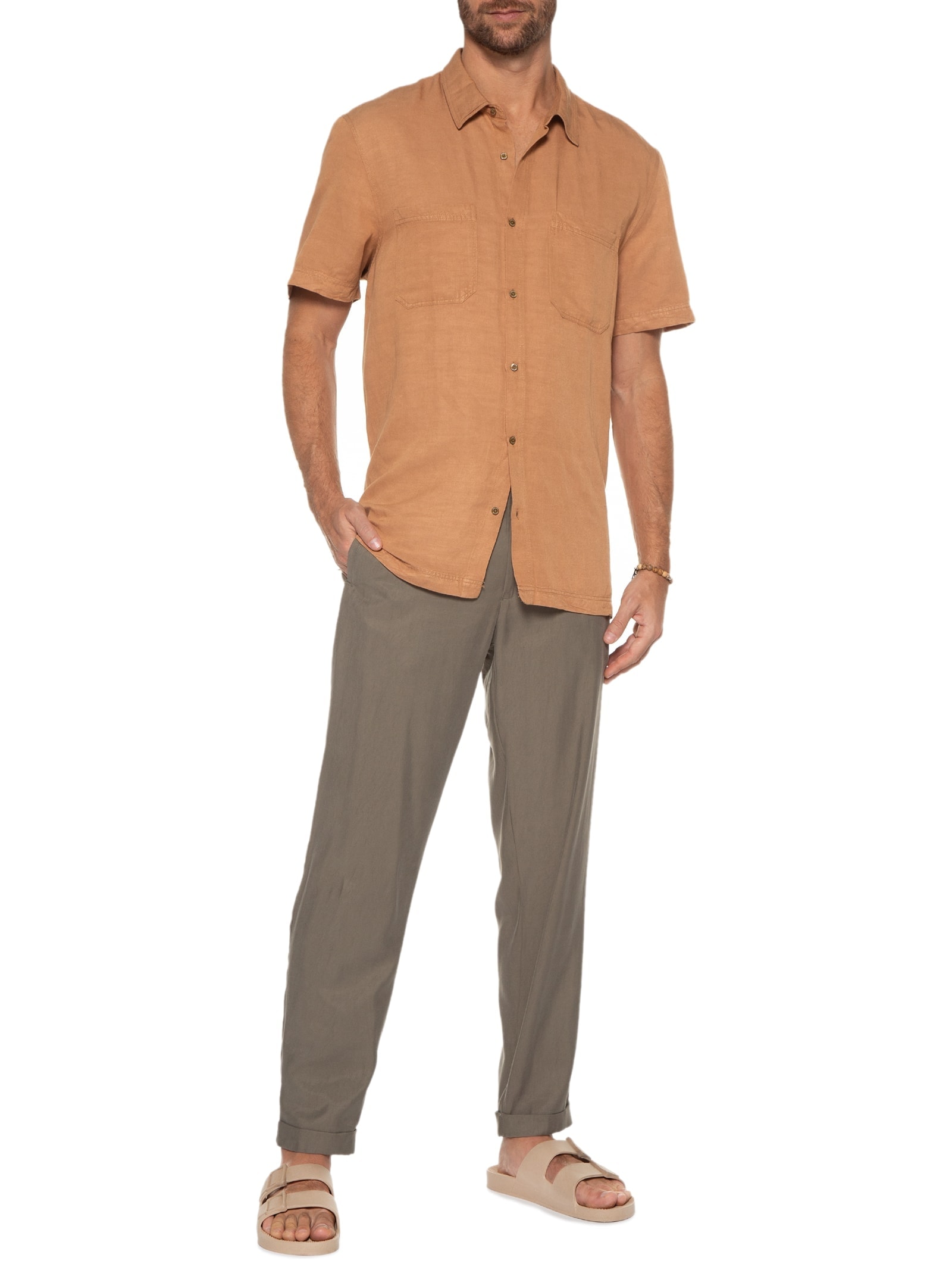 Sandália Unissex Areia Bege Linus