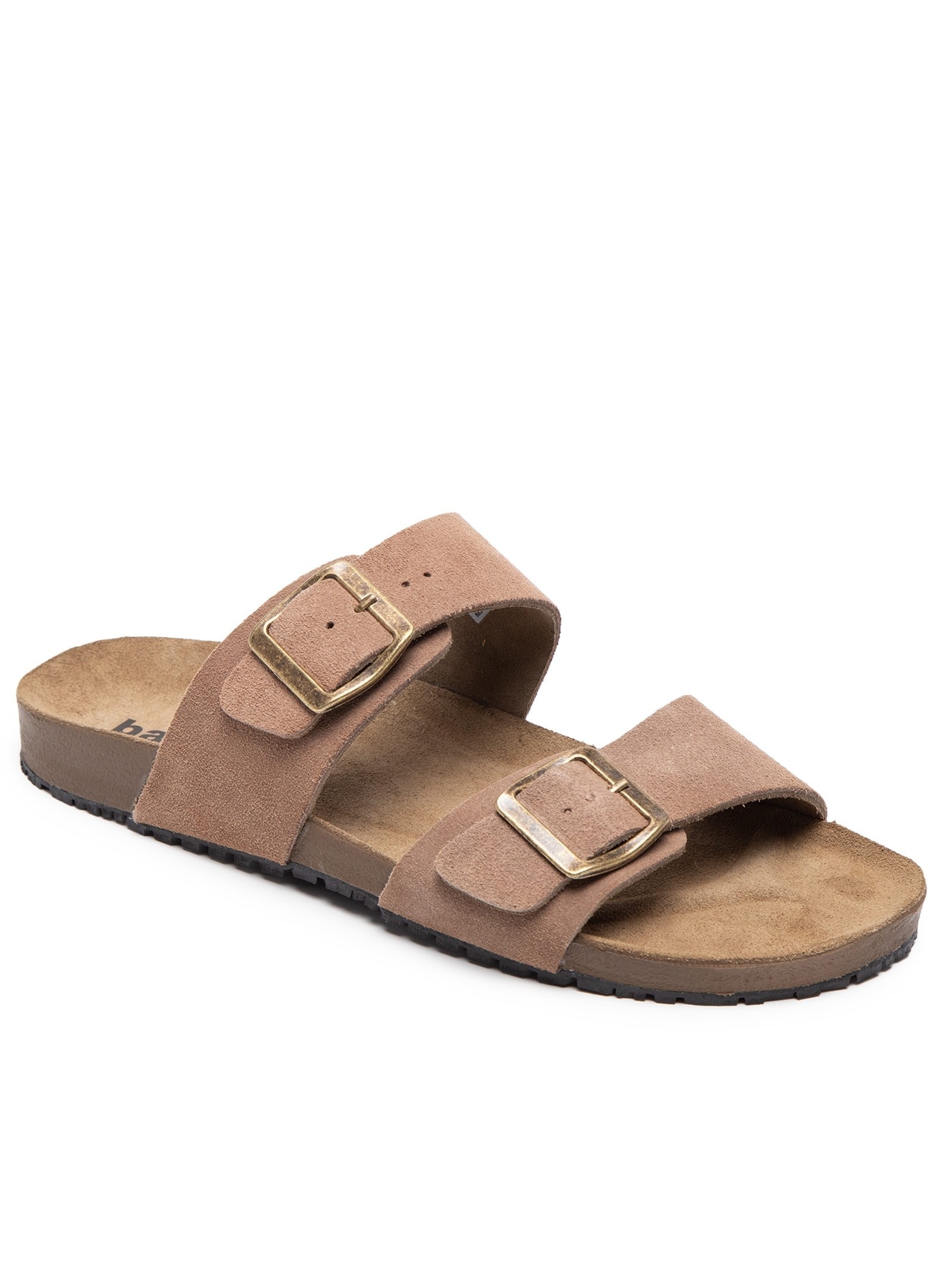 Sandália Unissex Básica Em Couro Bege Basiq