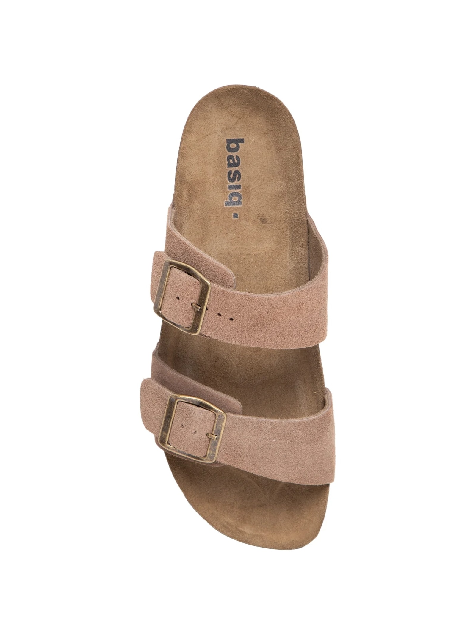 Sandália Unissex Básica Em Couro Bege Basiq