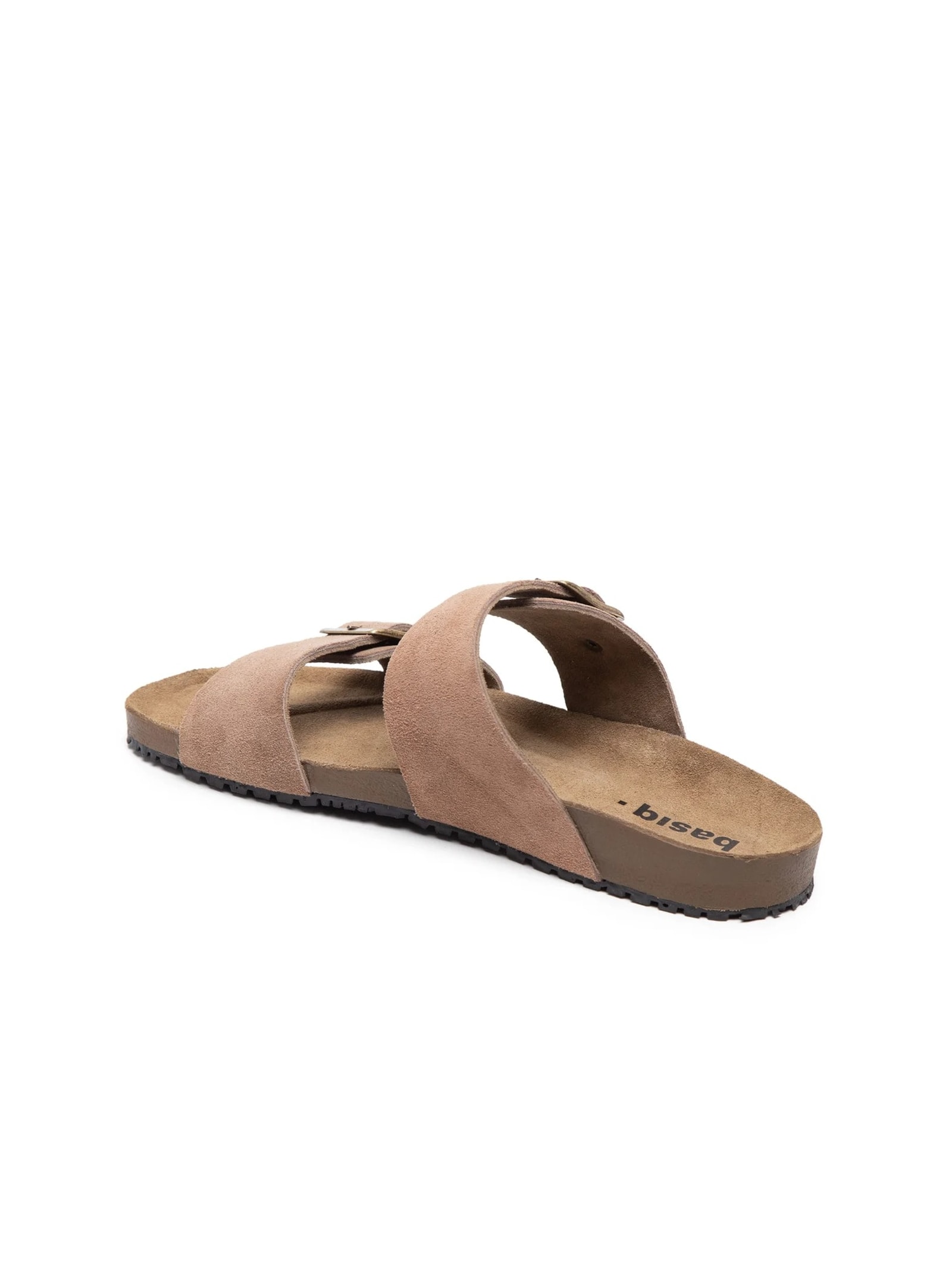 Sandália Unissex Básica Em Couro Bege Basiq