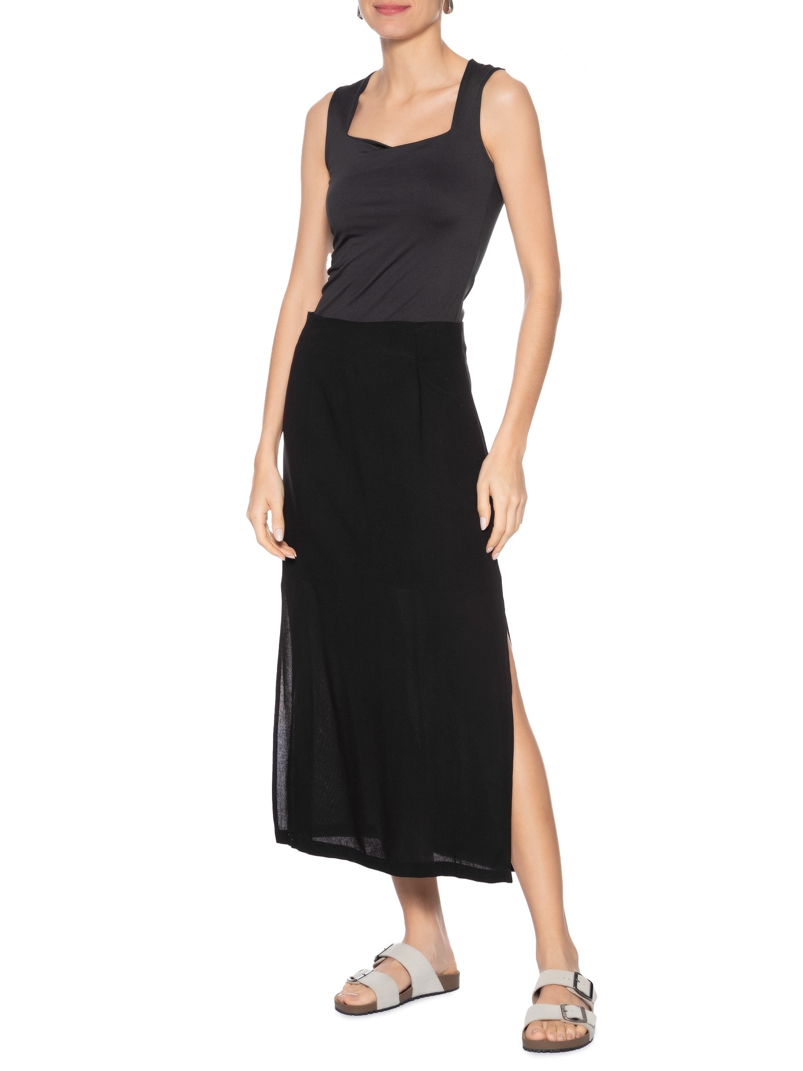 Sandália Unissex Básica Em Couro Branco Basiq