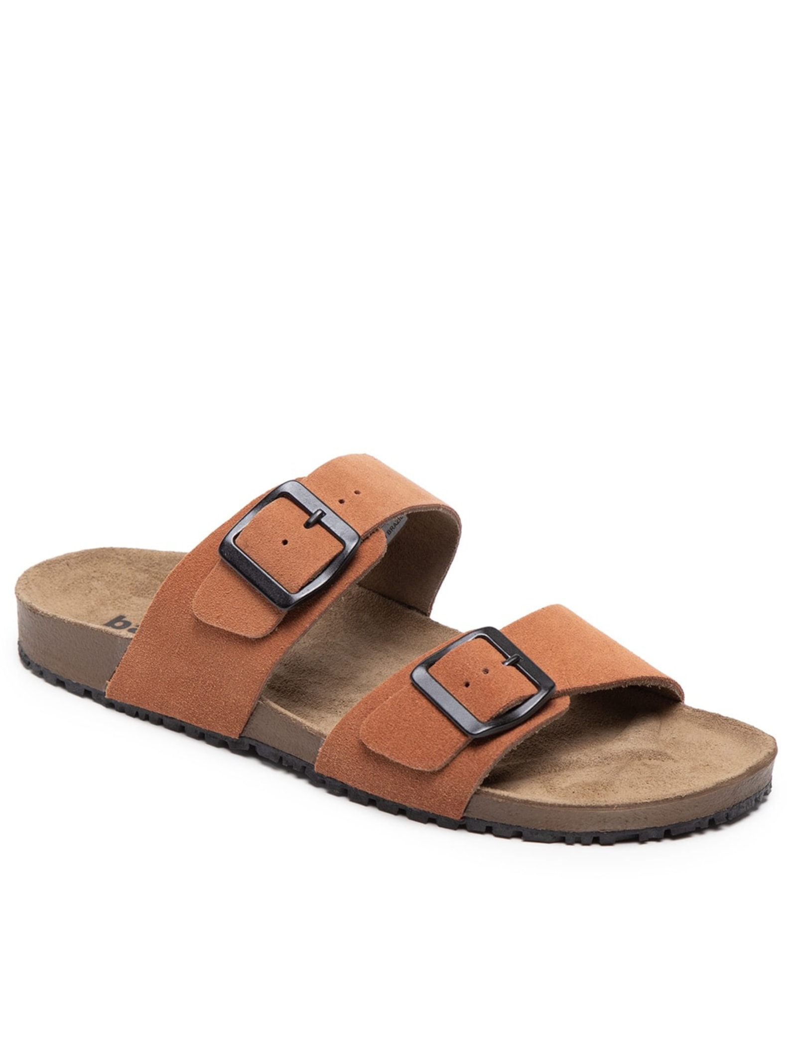 Sandália Unissex Básica Em Couro Marrom Basiq