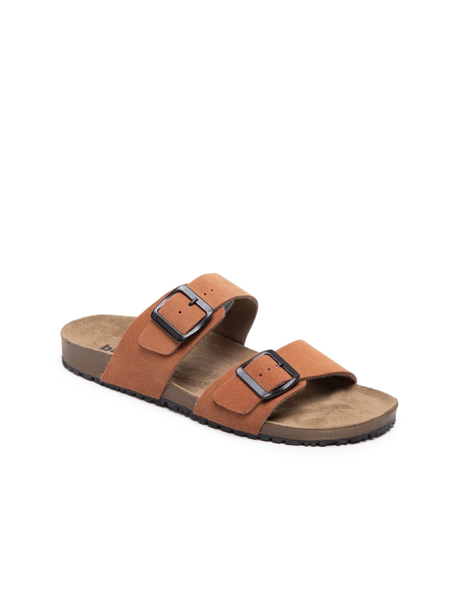 Sandália Unissex Básica Em Couro Marrom Basiq