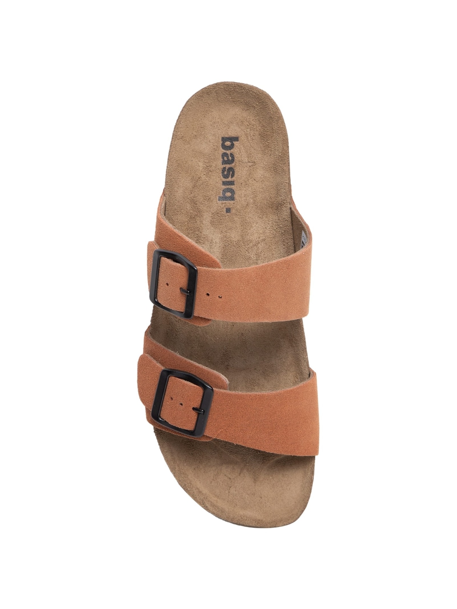 Sandália Unissex Básica Em Couro Marrom Basiq