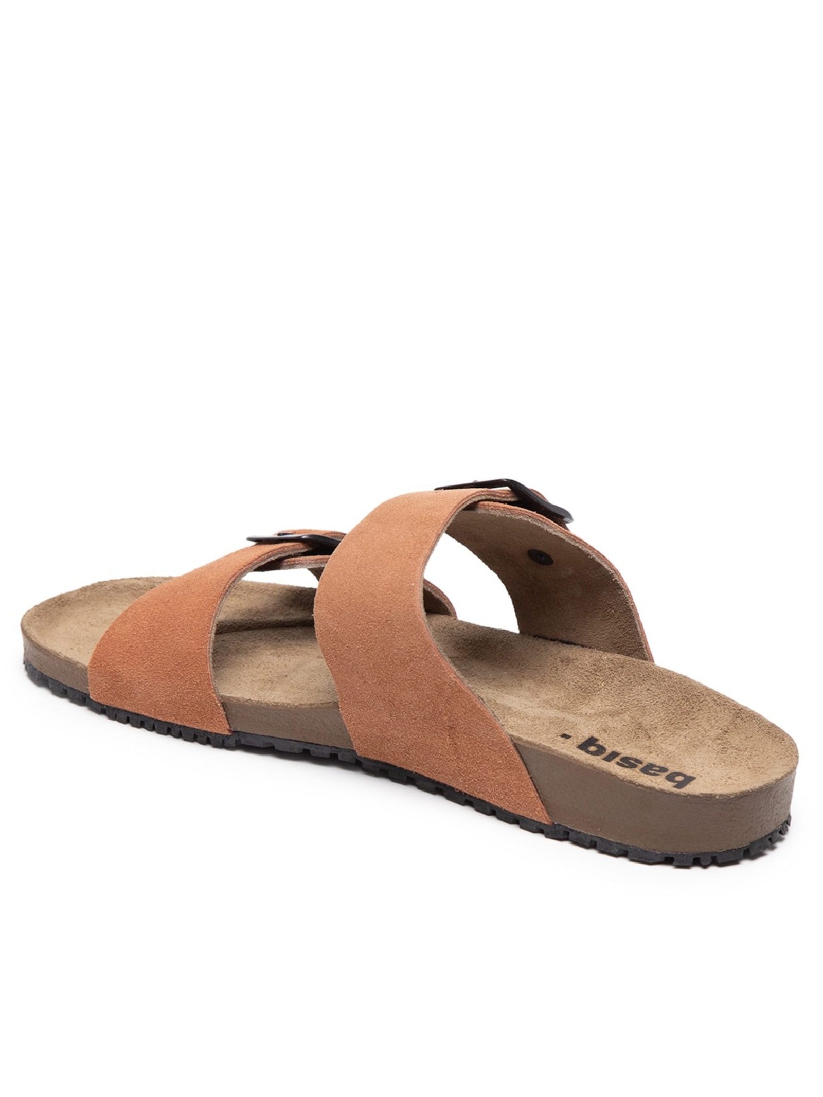 Sandália Unissex Básica Em Couro Marrom Basiq