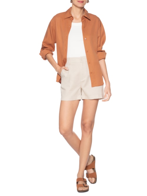 Sandália Unissex Básica Em Couro - Marrom