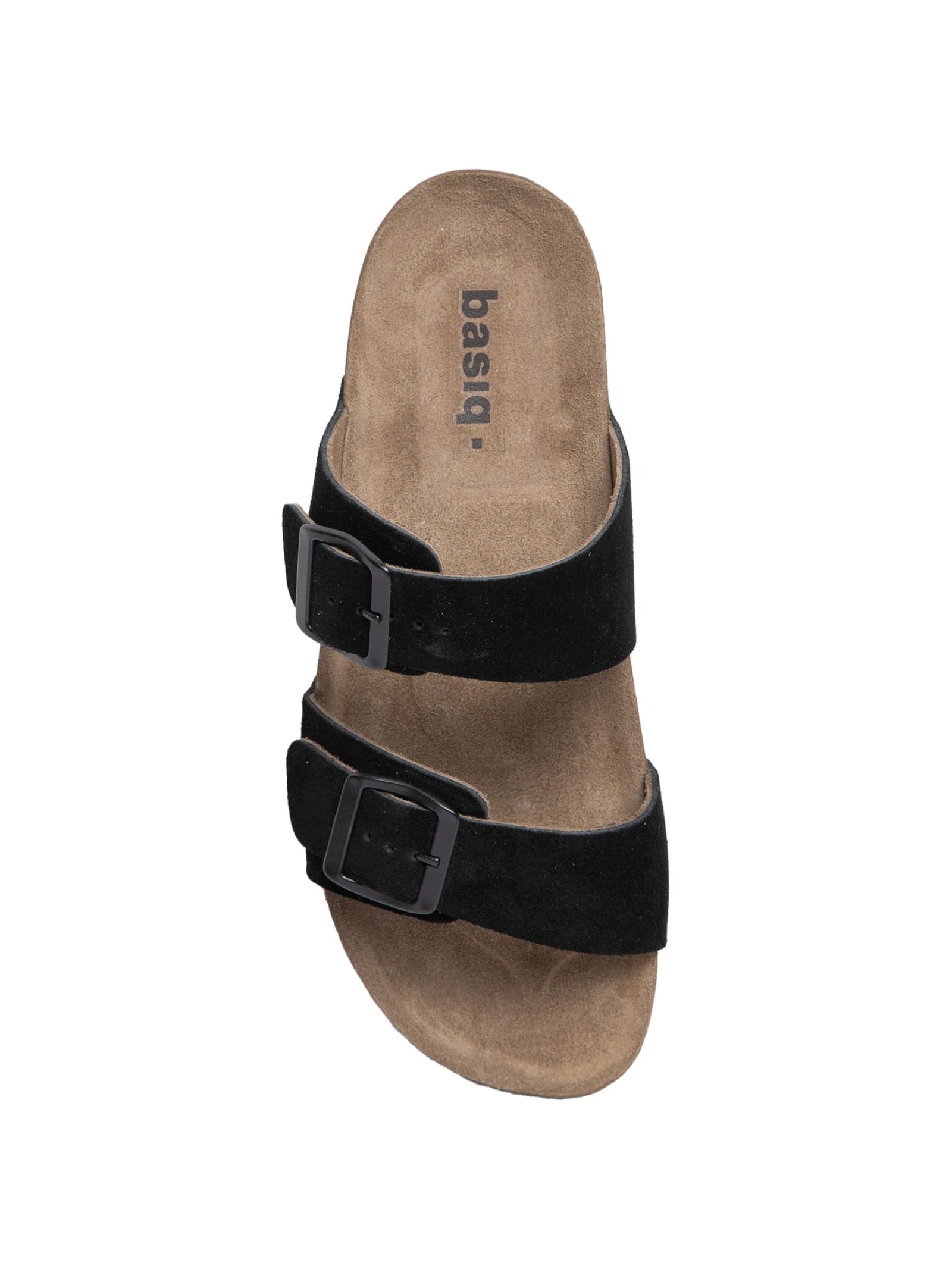 Sandália Unissex Básica Em Couro Preto Basiq