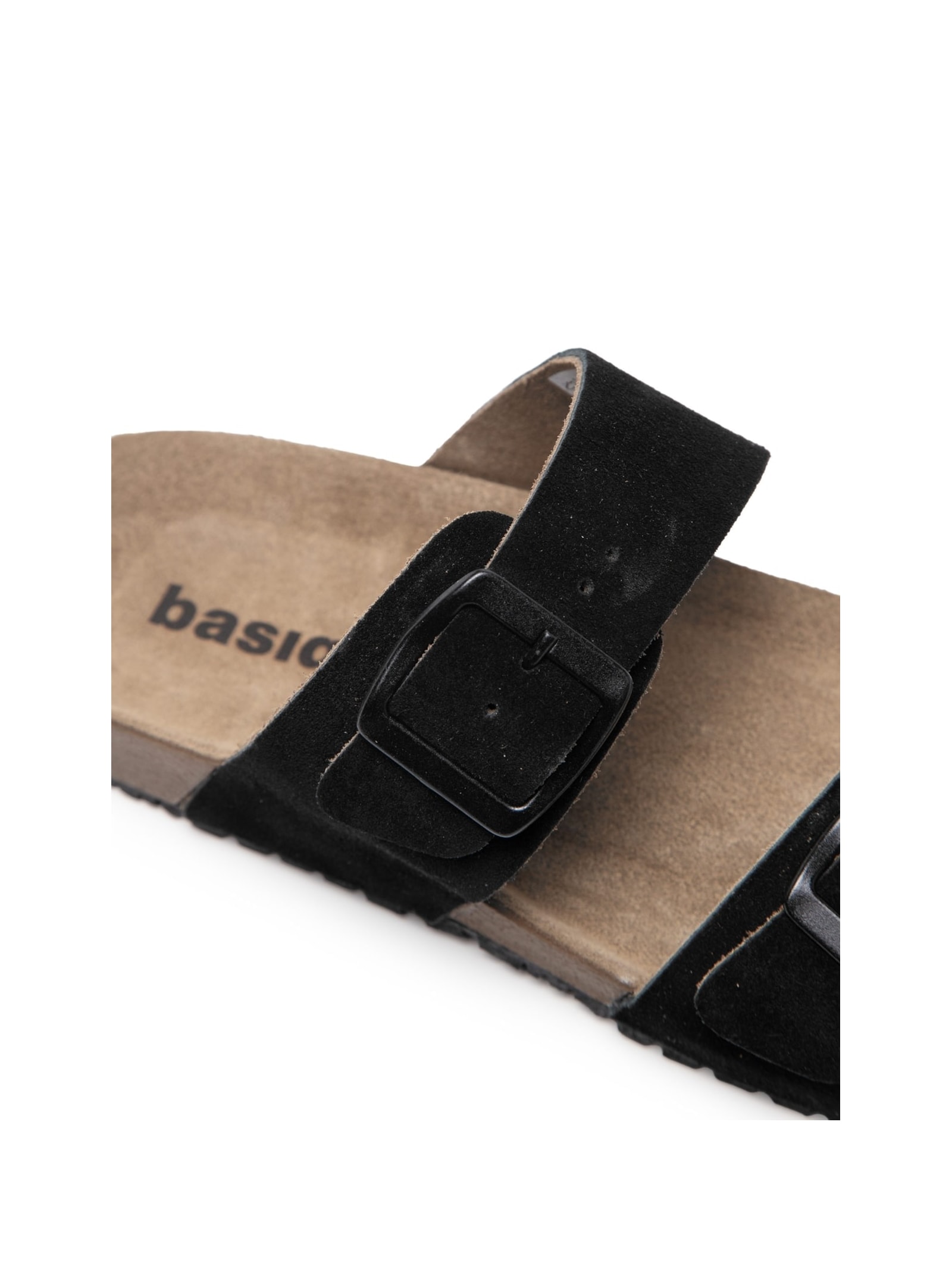 Sandália Unissex Básica Em Couro Preto Basiq