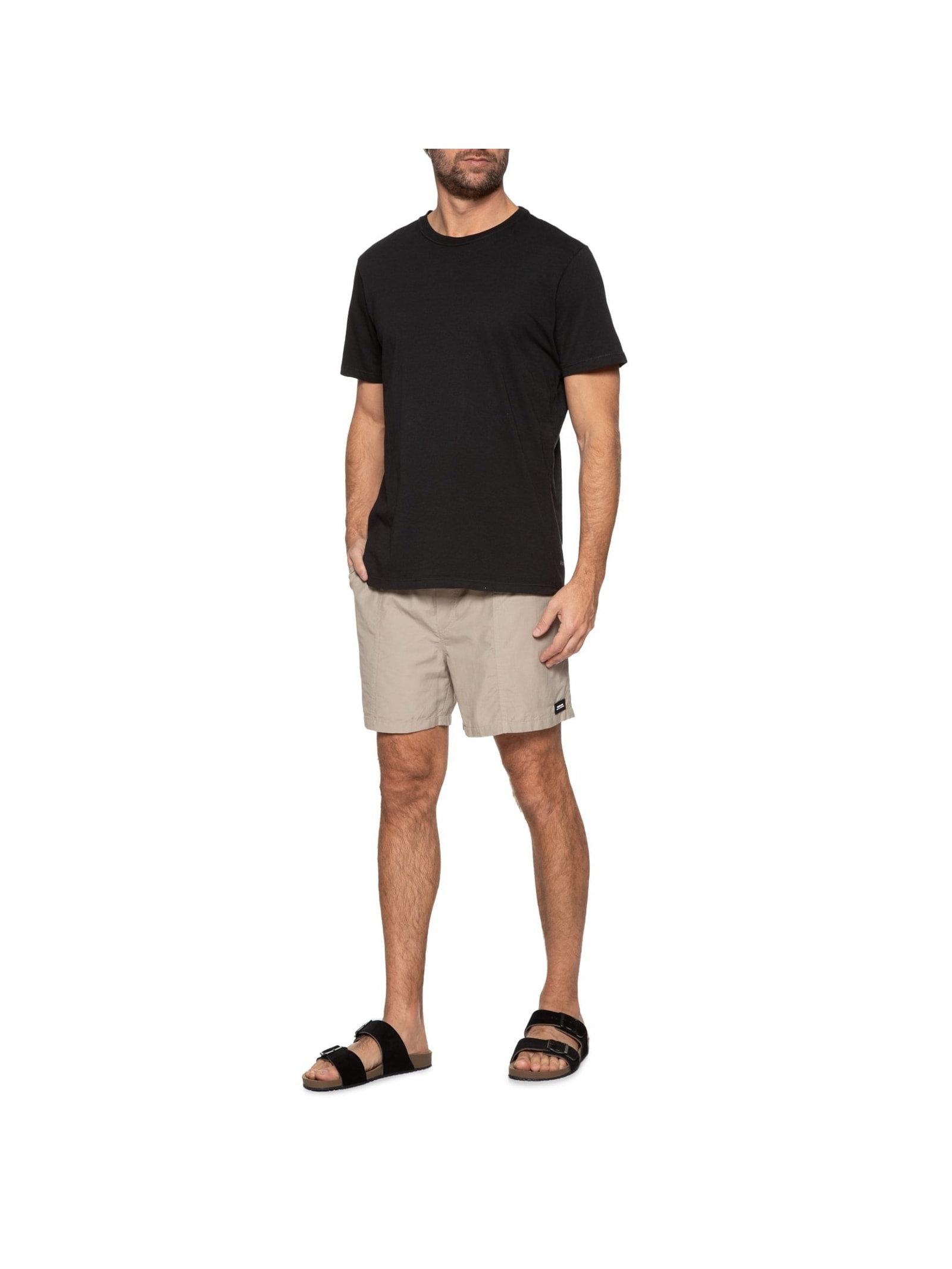 Sandália Unissex Básica Em Couro Preto Basiq