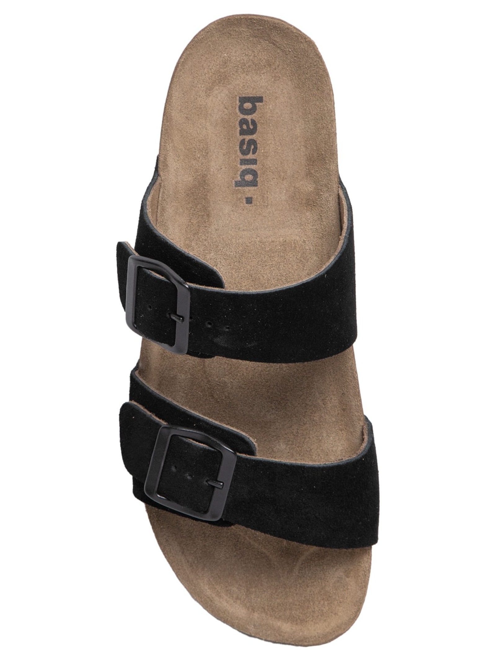 Sandália Unissex Básica Em Couro Preto Basiq