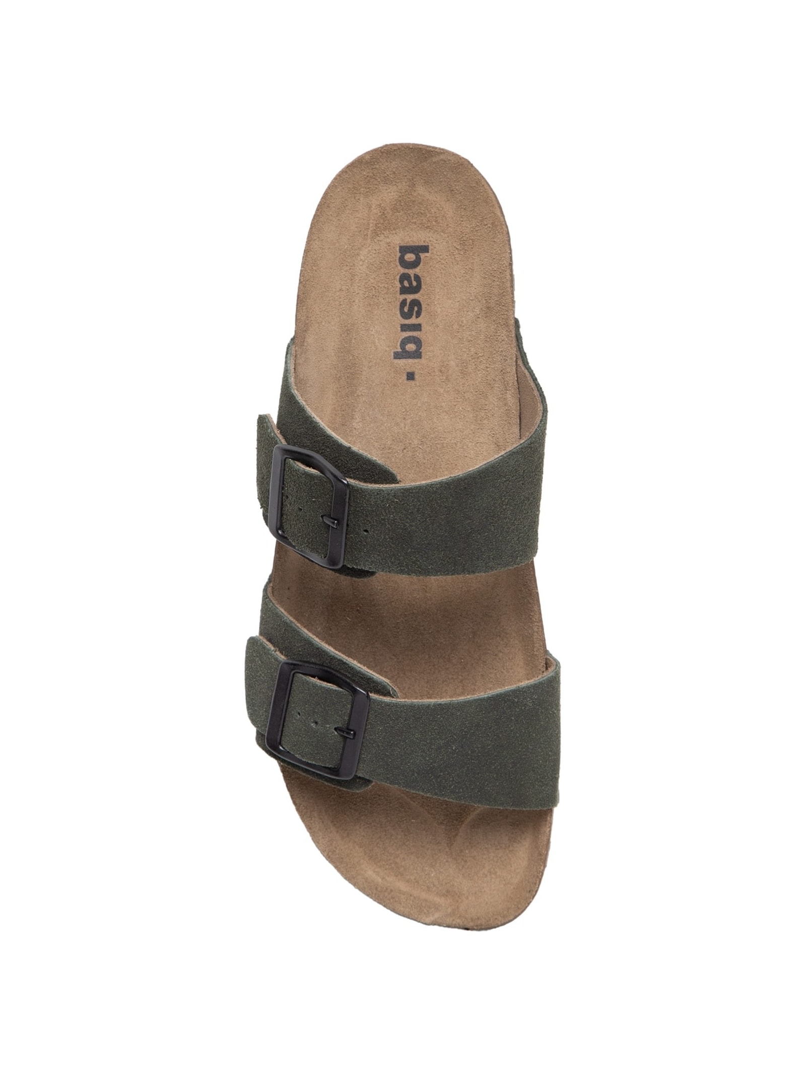 Sandália Unissex Básica Em Couro Verde Basiq