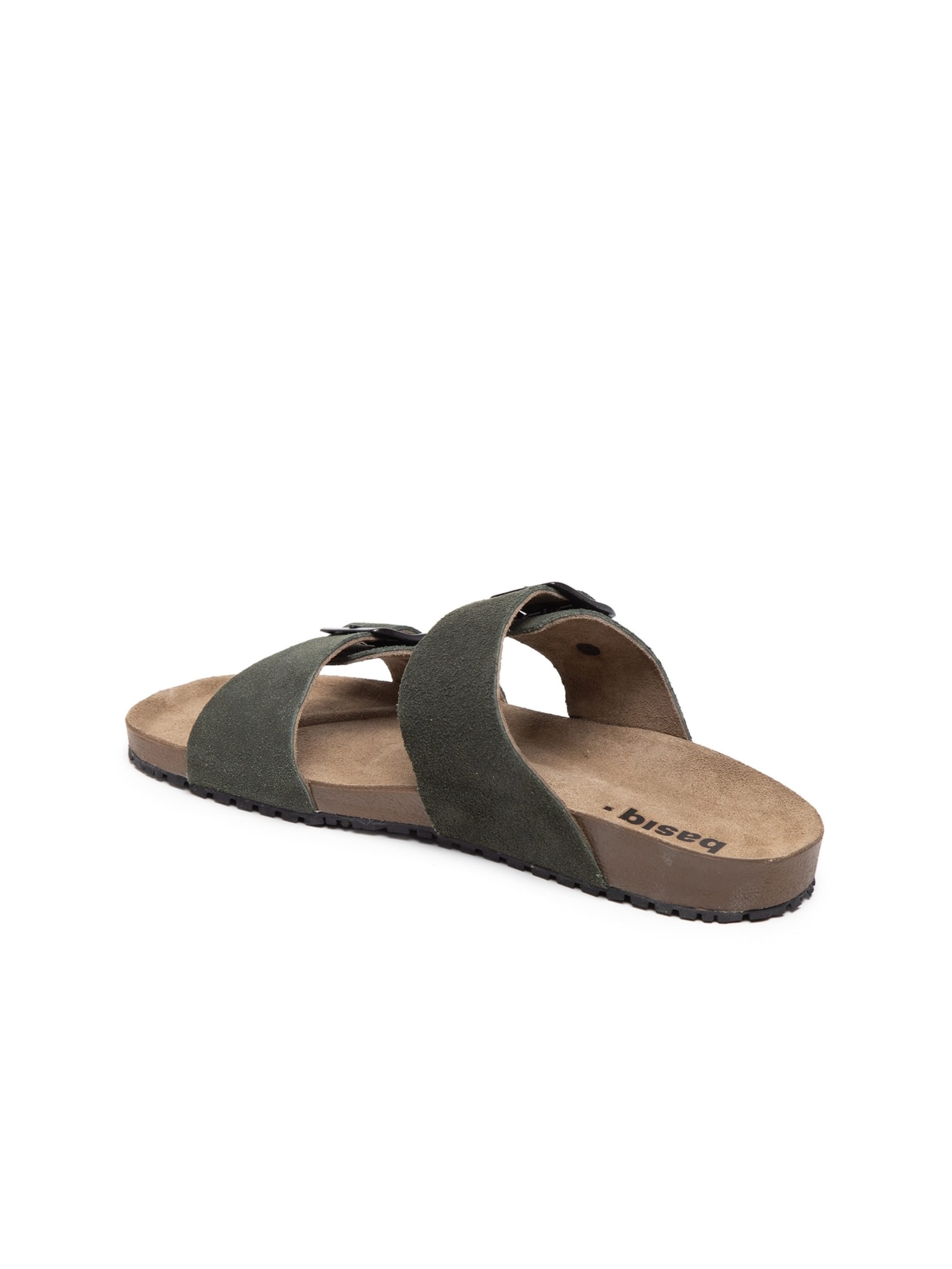 Sandália Unissex Básica Em Couro Verde Basiq