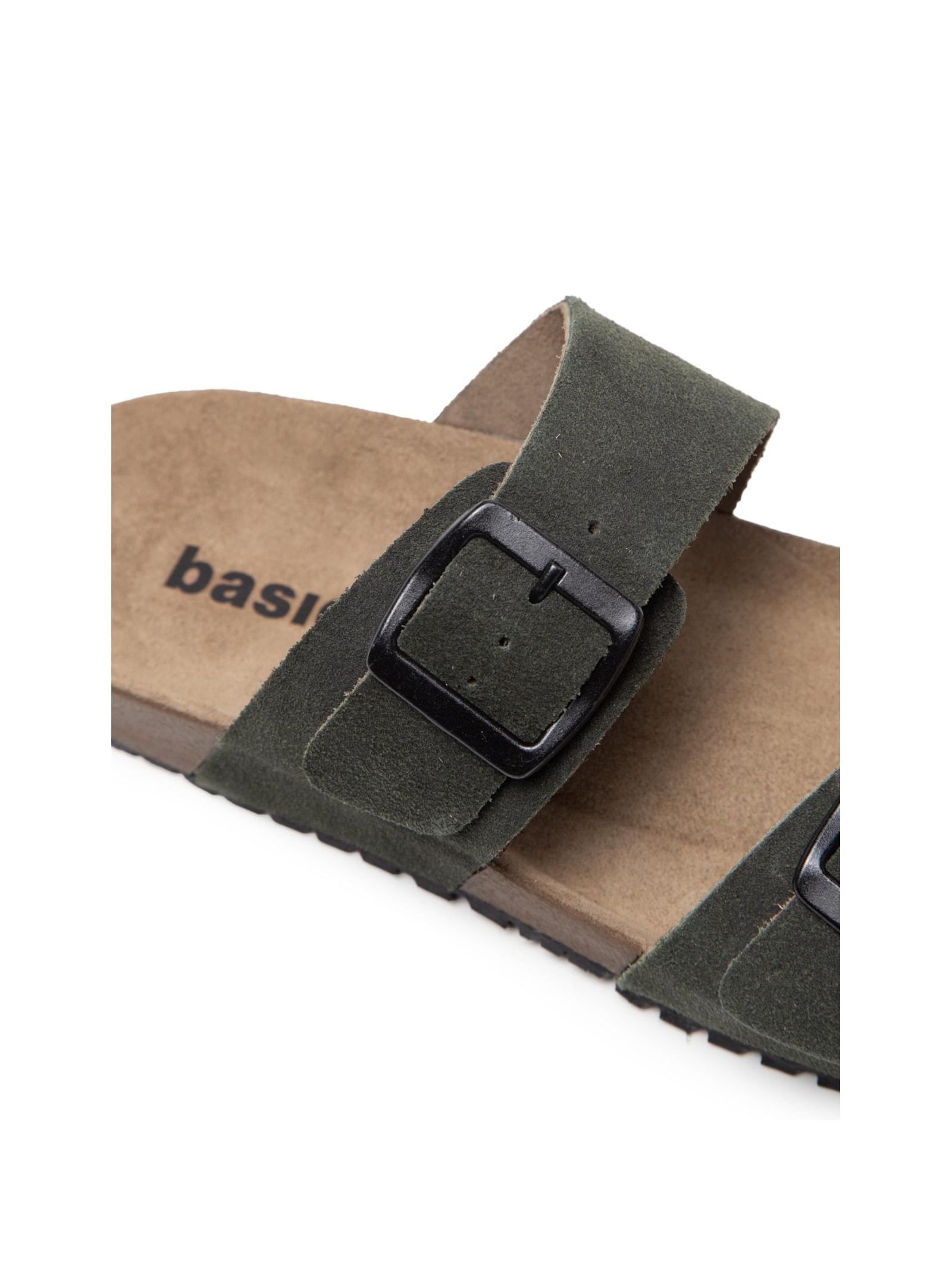 Sandália Unissex Básica Em Couro Verde Basiq