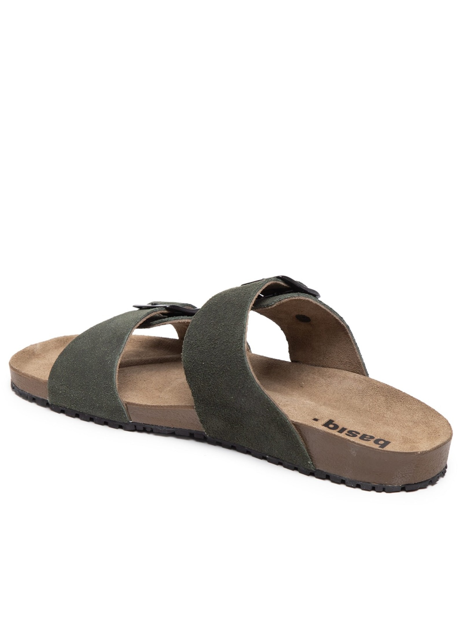 Sandália Unissex Básica Em Couro Verde Basiq