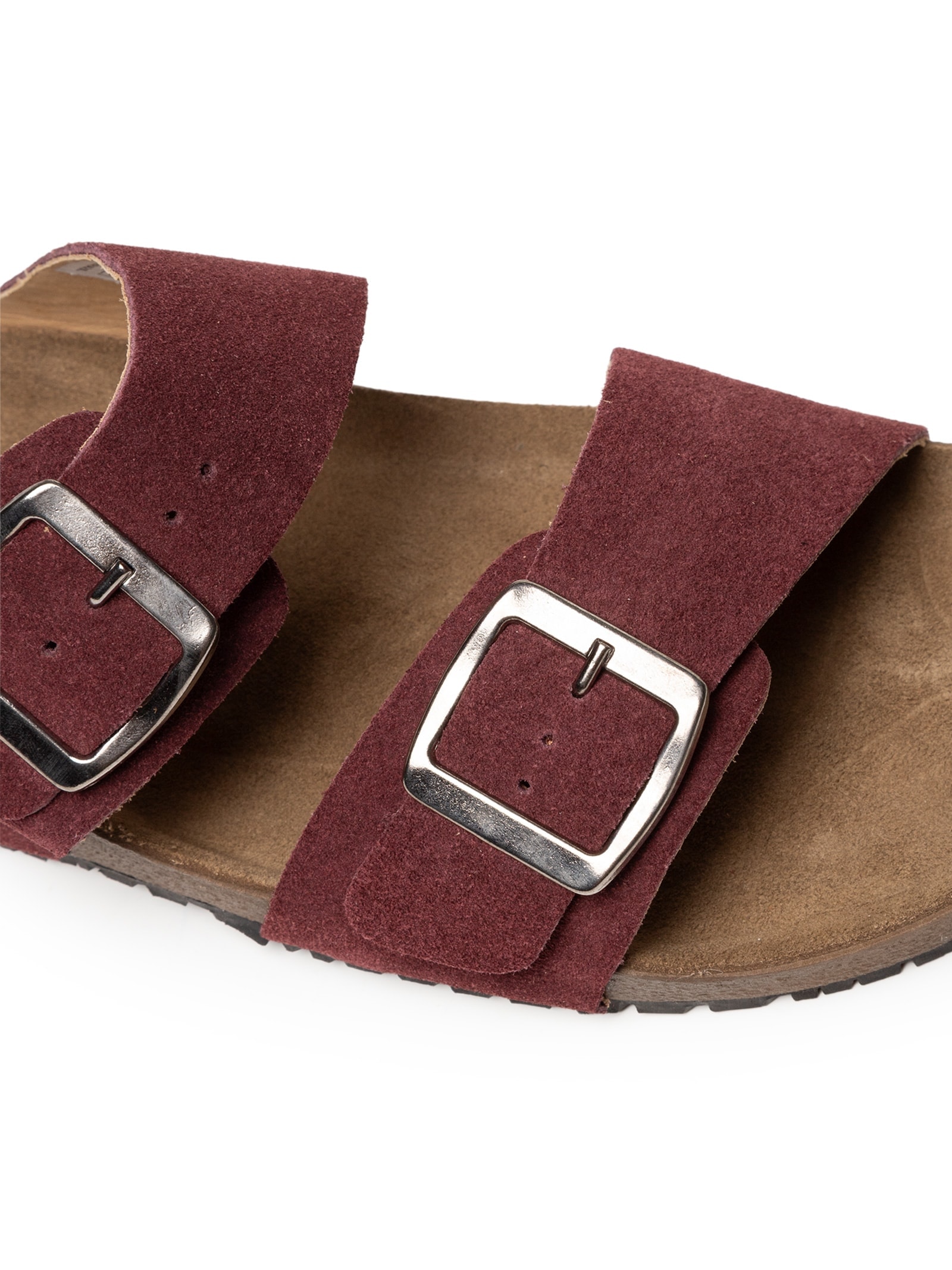 Sandália Unissex Básica Em Couro Vinho Basiq