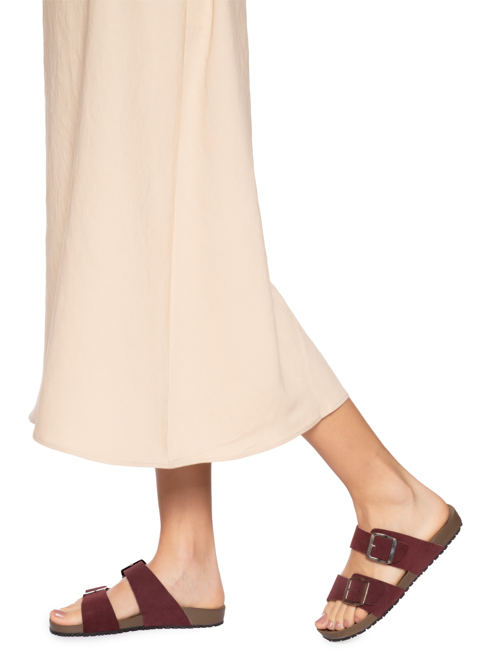 Sandália Unissex Básica Em Couro Vinho Basiq