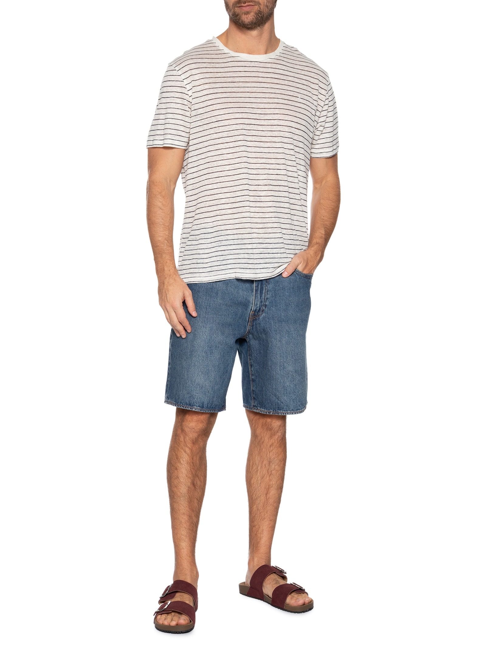 Sandália Unissex Básica Em Couro Vinho Basiq