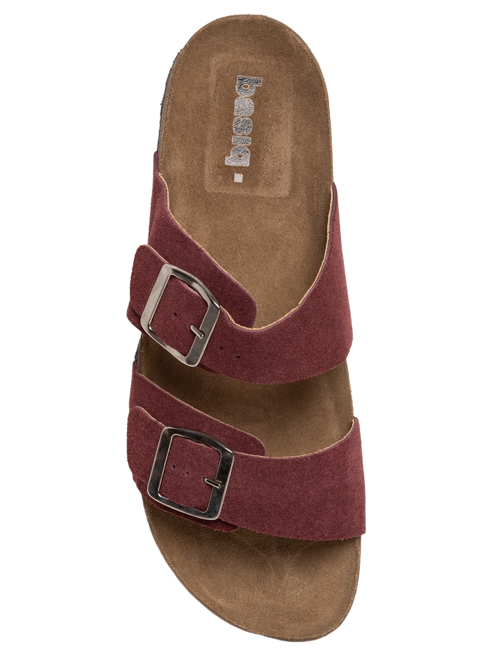 Sandália Unissex Básica Em Couro Vinho Basiq