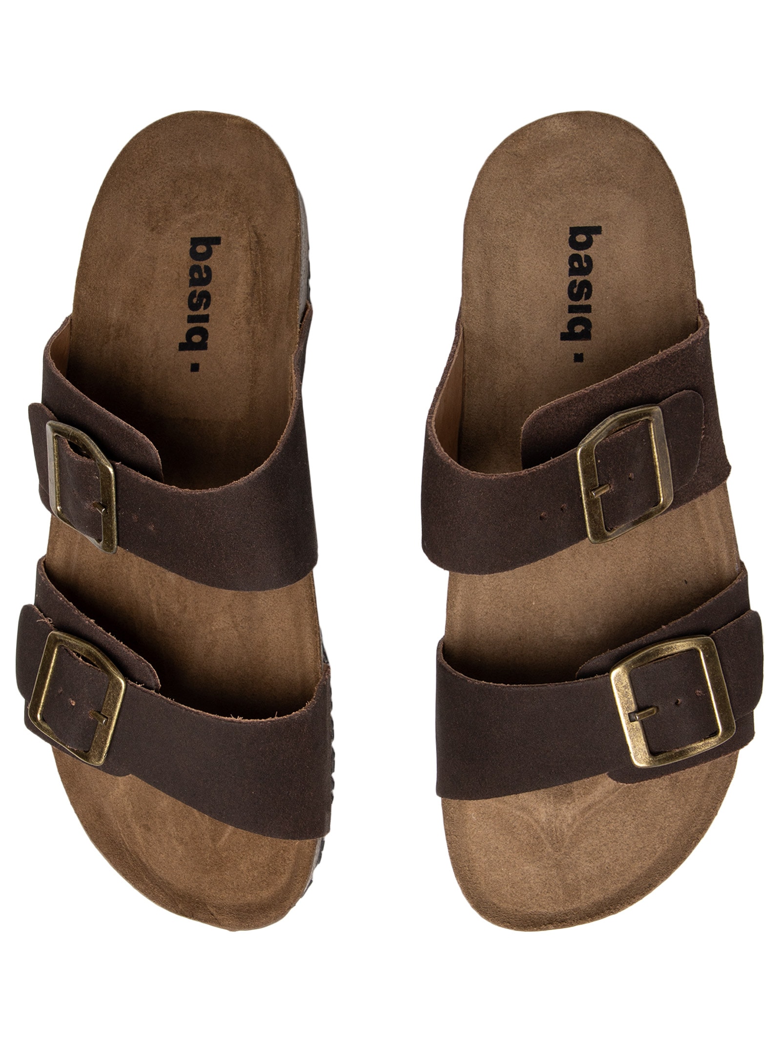 Sandália Unissex De Tiras Basica Em Camurça Marrom Basiq