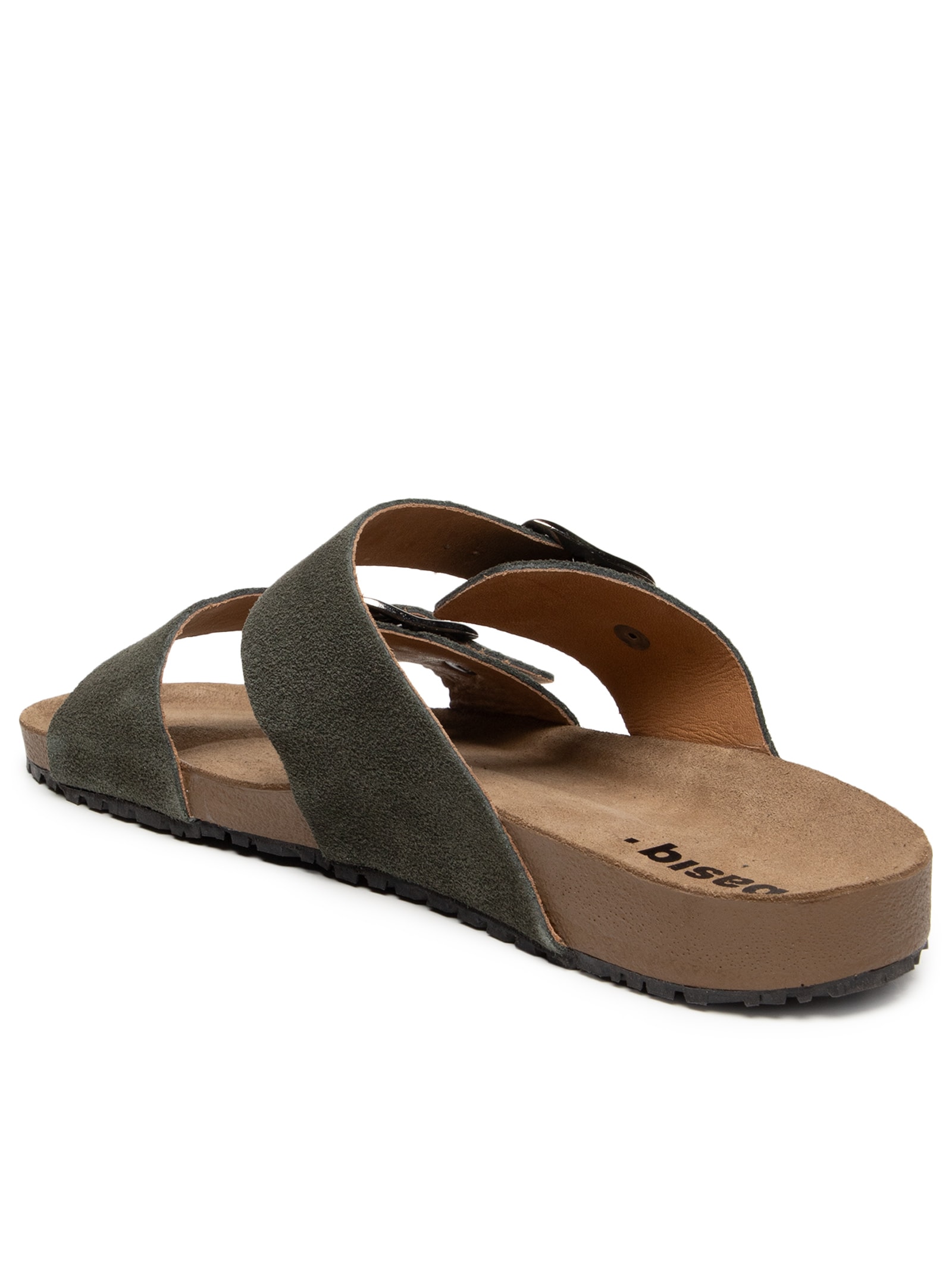 Sandália Unissex De Tiras Basica Em Camurça Verde Basiq