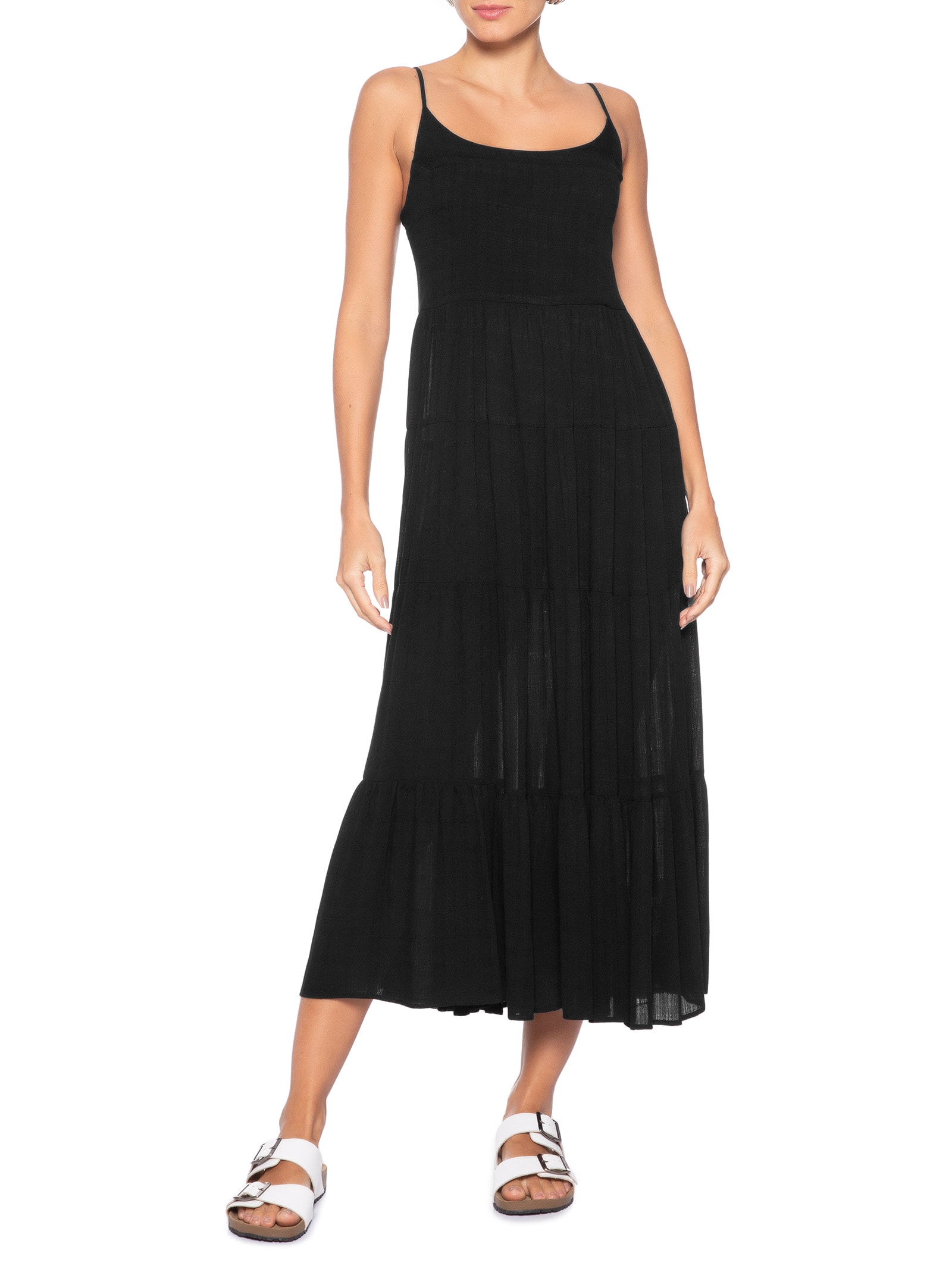 Sandália Unissex De Tiras Básica Em Couro Branco Basiq