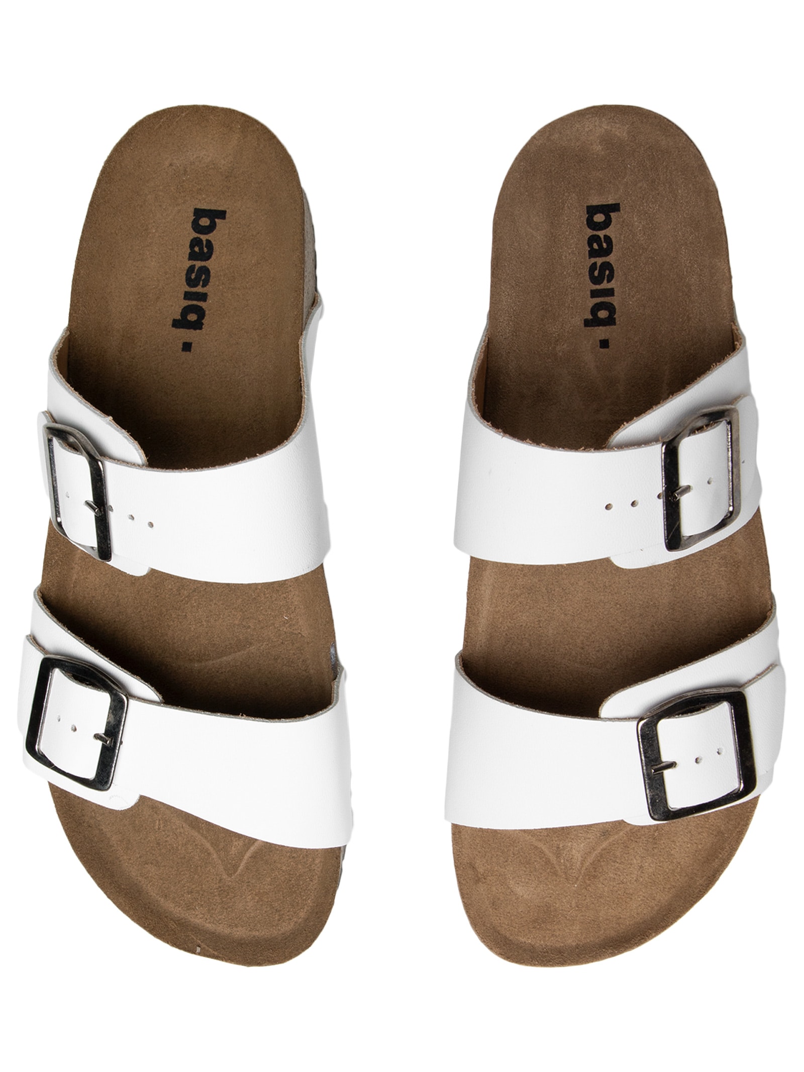 Sandália Unissex De Tiras Básica Em Couro Branco Basiq