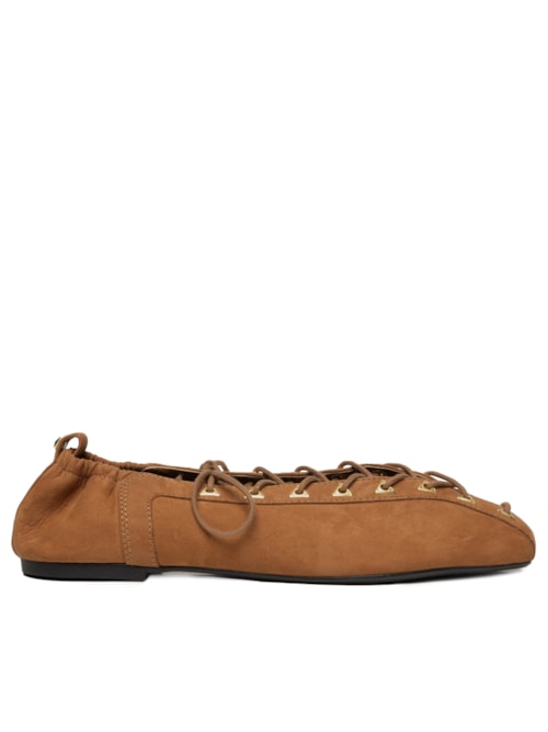 Sapatilha Amarração Nobuck – Marrom