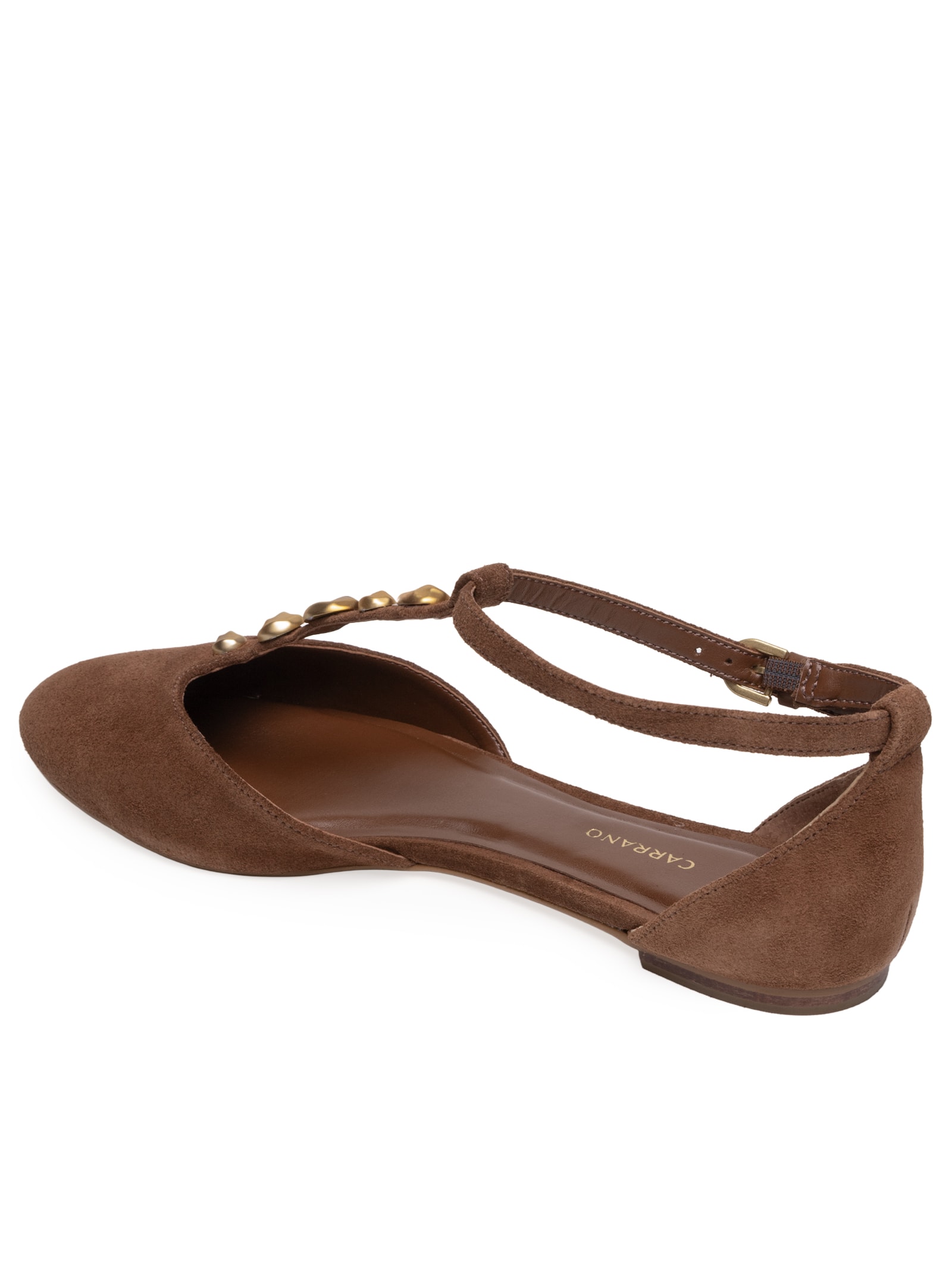 Sapatilha Bico Fino Suede Marrom Carrano