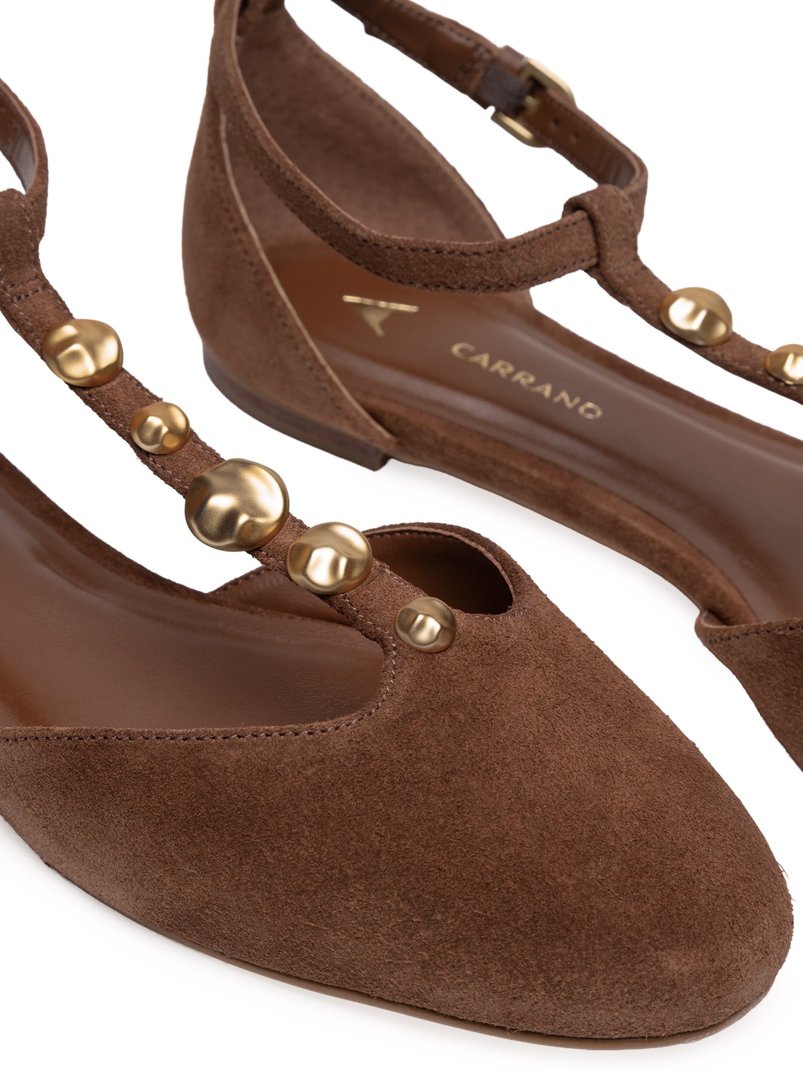 Sapatilha Bico Fino Suede Marrom Carrano