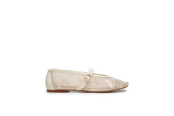 Sapatilha Bico Redondo Tela - Off White