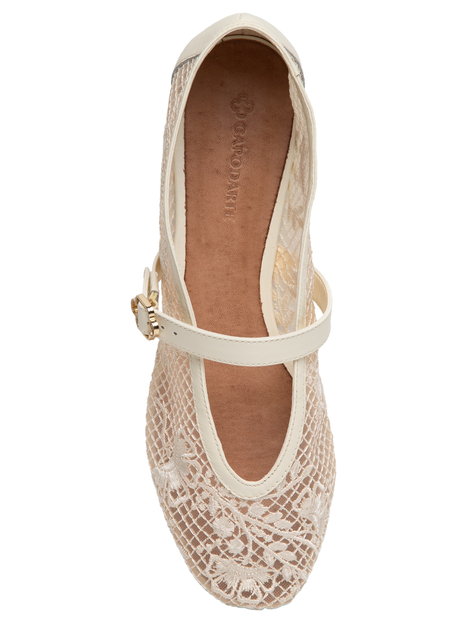 Sapatilha Bico Redondo Tela Off White Capodarte