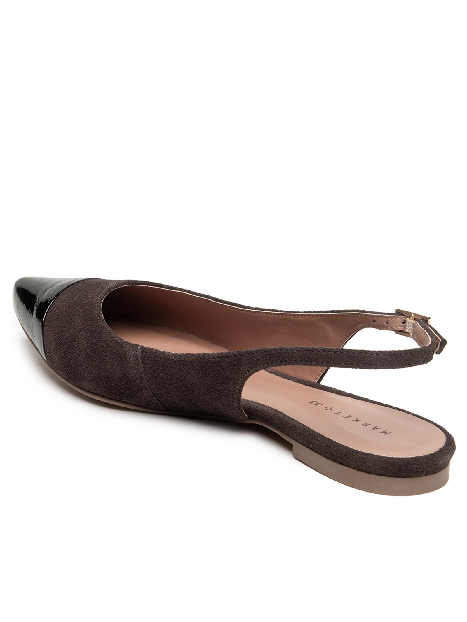 Sapatilha Bicolor Em Couro Marrom Market 33