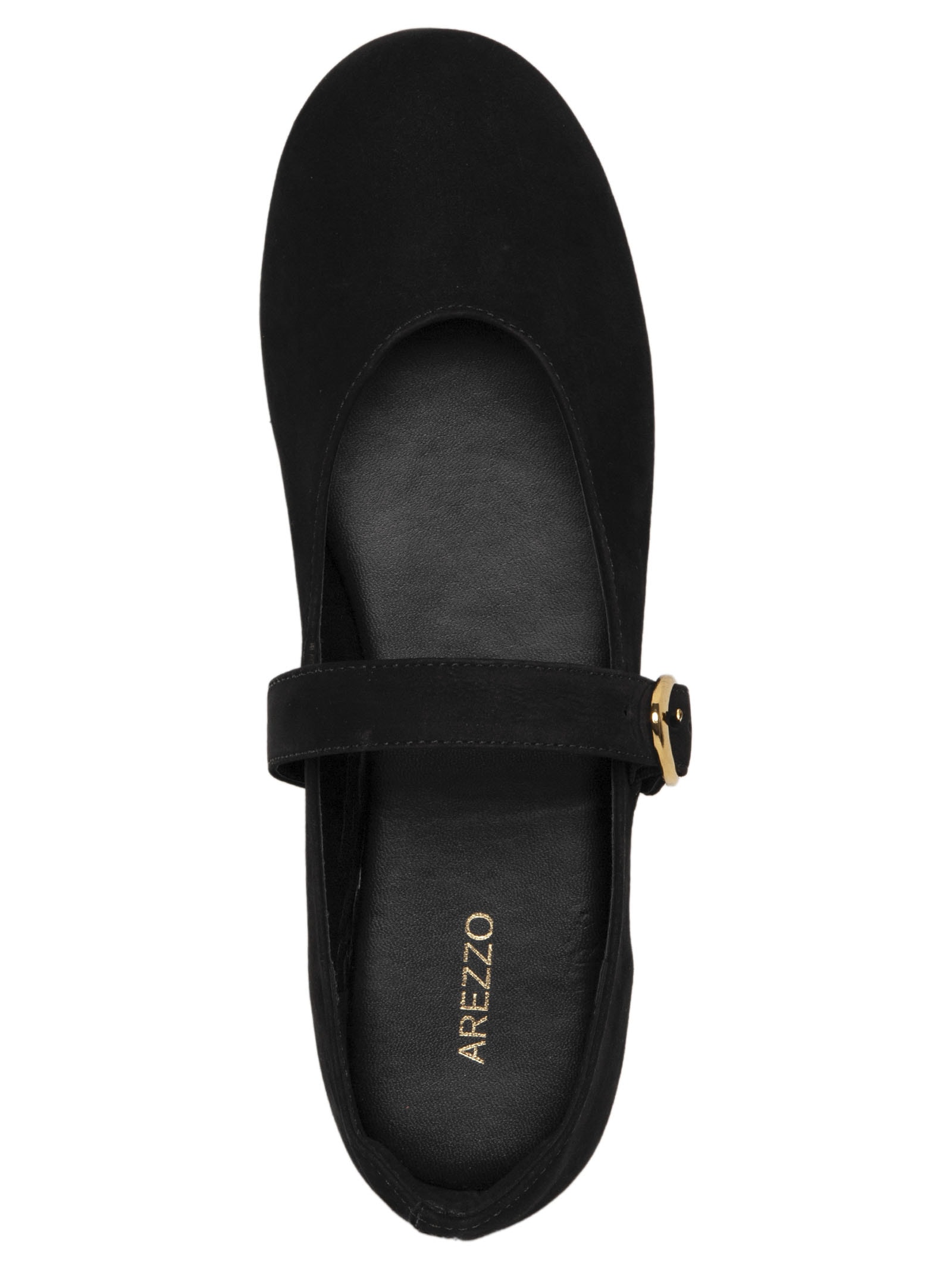 Sapatilha Camurça Fivela Oval Preto Arezzo