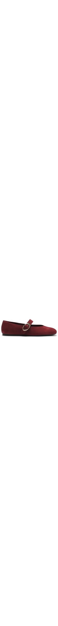 Sapatilha Camurça Fivela Oval - Vermelho