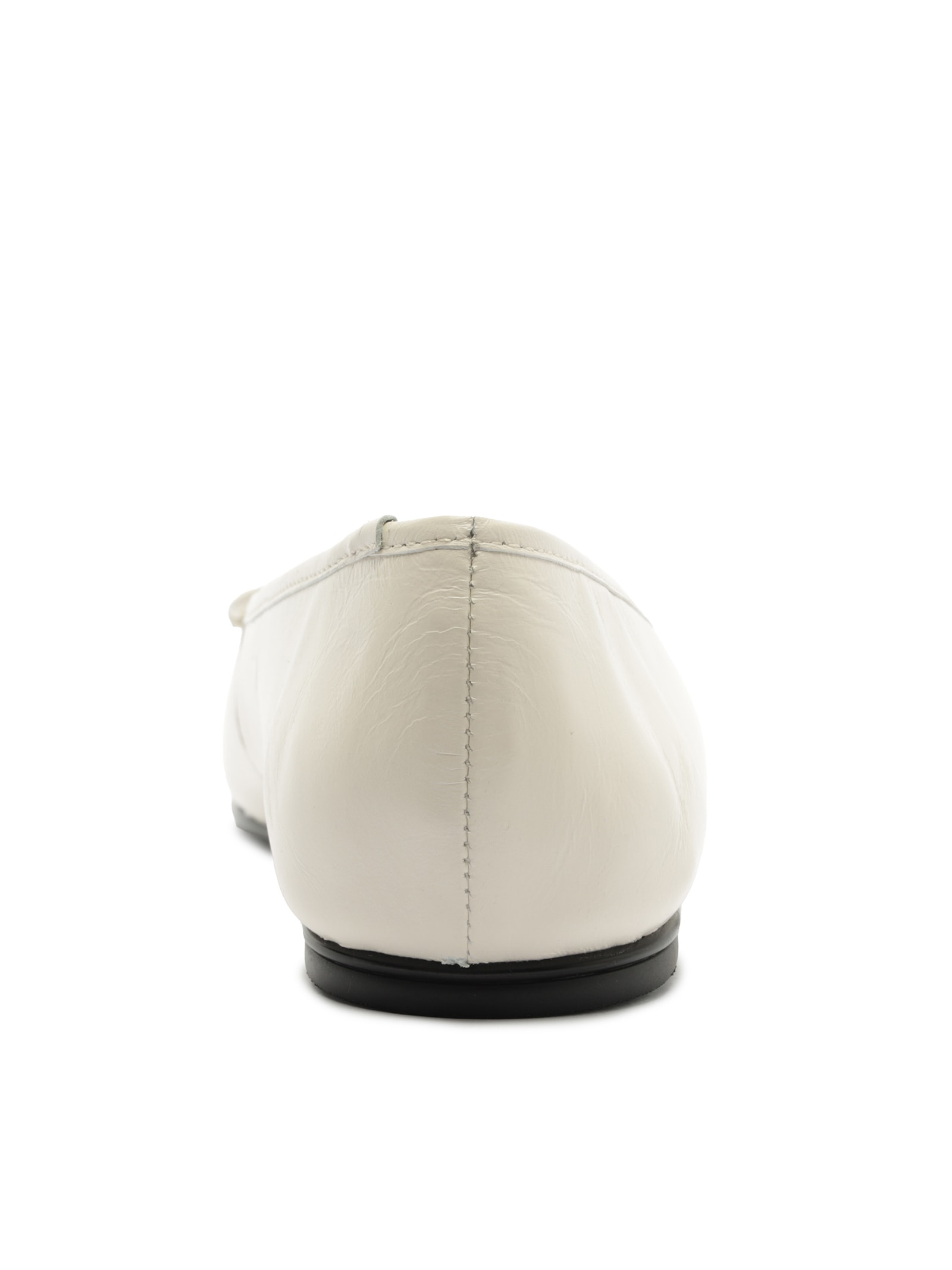 Sapatilha Couro Bico Redondo Lacinho Cap Toe Branco Arezzo