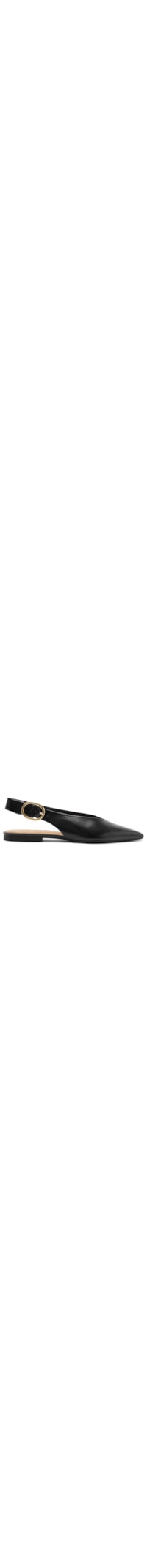 Sapatilha Couro Slingback Bico Fino Becca – Preto