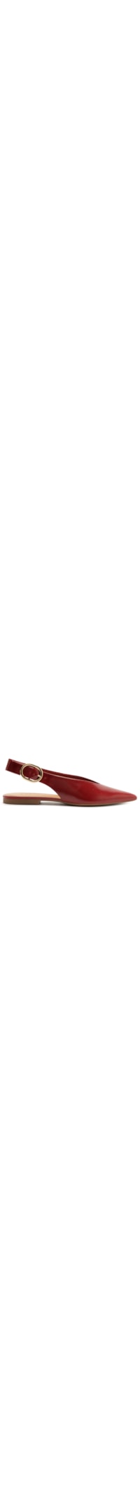 Sapatilha Couro Slingback Bico Fino Becca – Vermelho